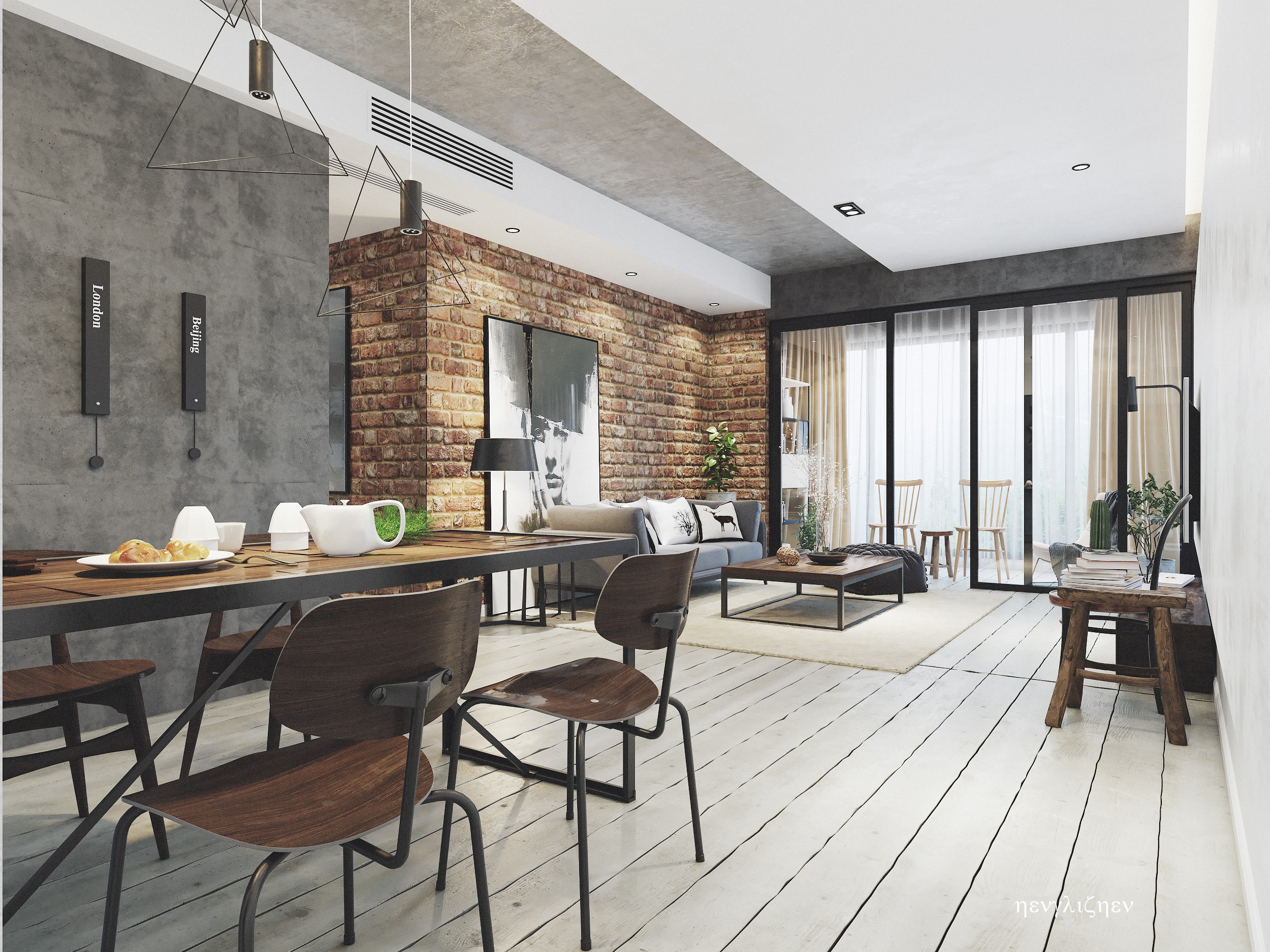 工业风室内可视化 - 效果图交流区-建e室内设计网