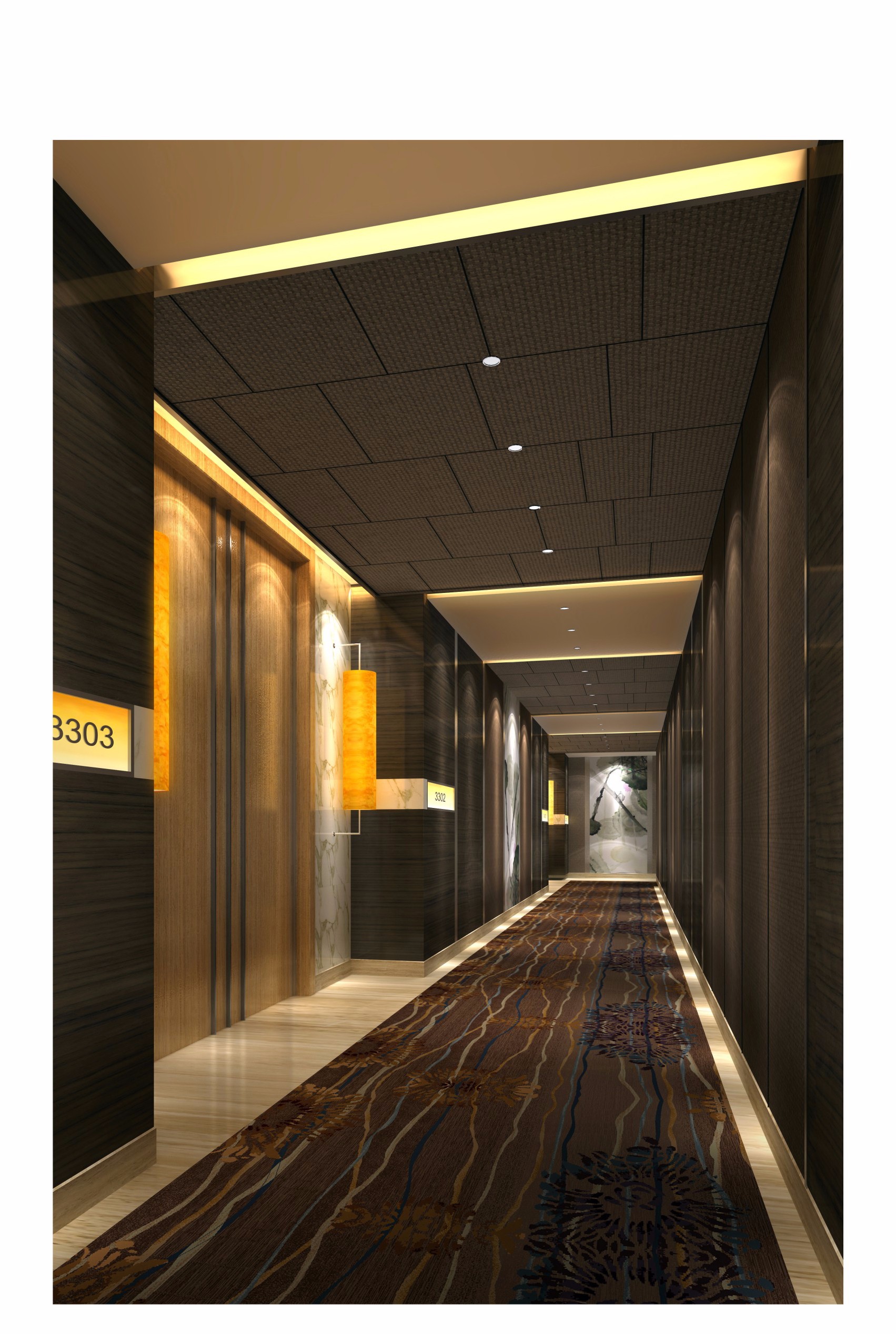 酒店过道效果图 - 效果图交流区-建E室内设计网