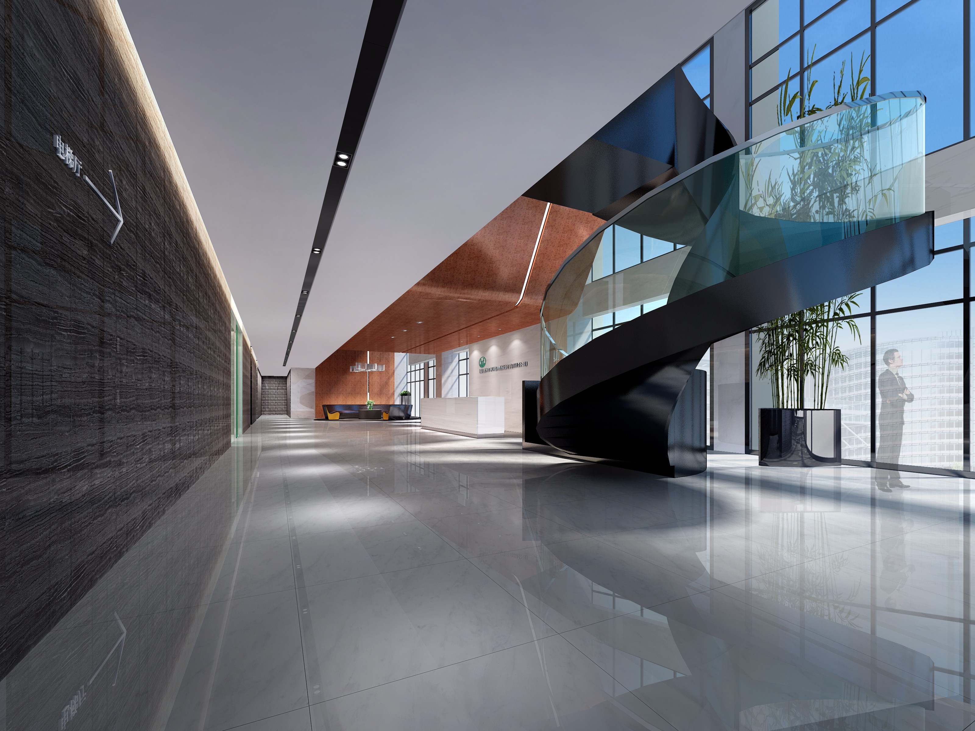 hue-办公大堂案例集锦 - 效果图交流区-建e室内设计网