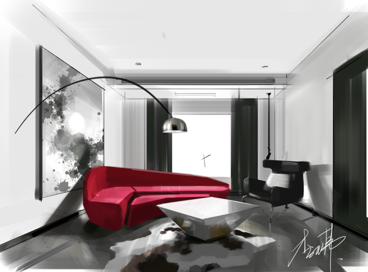 sketchbook电脑手绘技法分享 - 效果图交流区-建e室内设计网