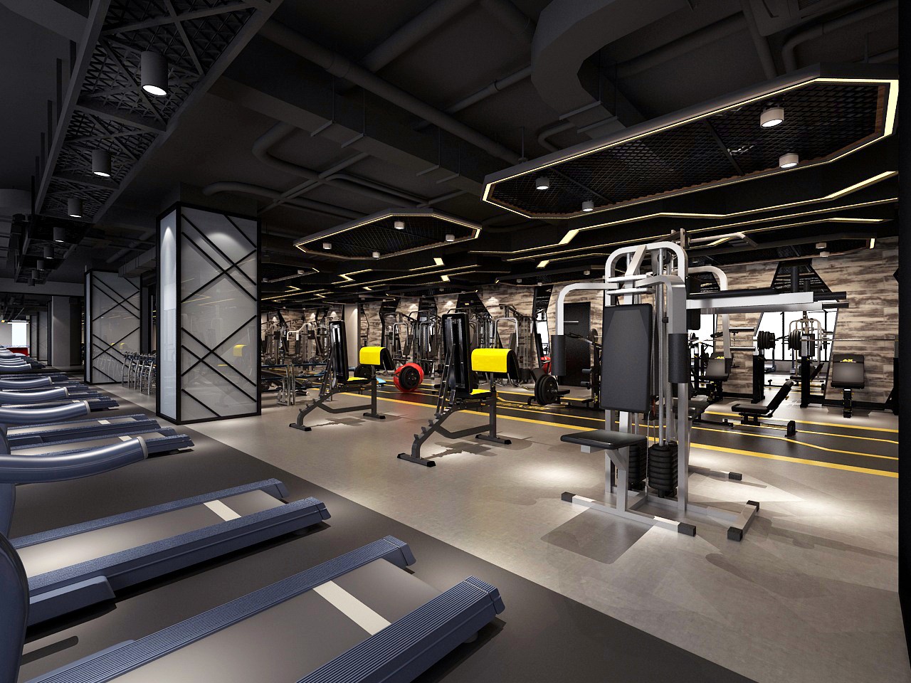 工业风健身房设计