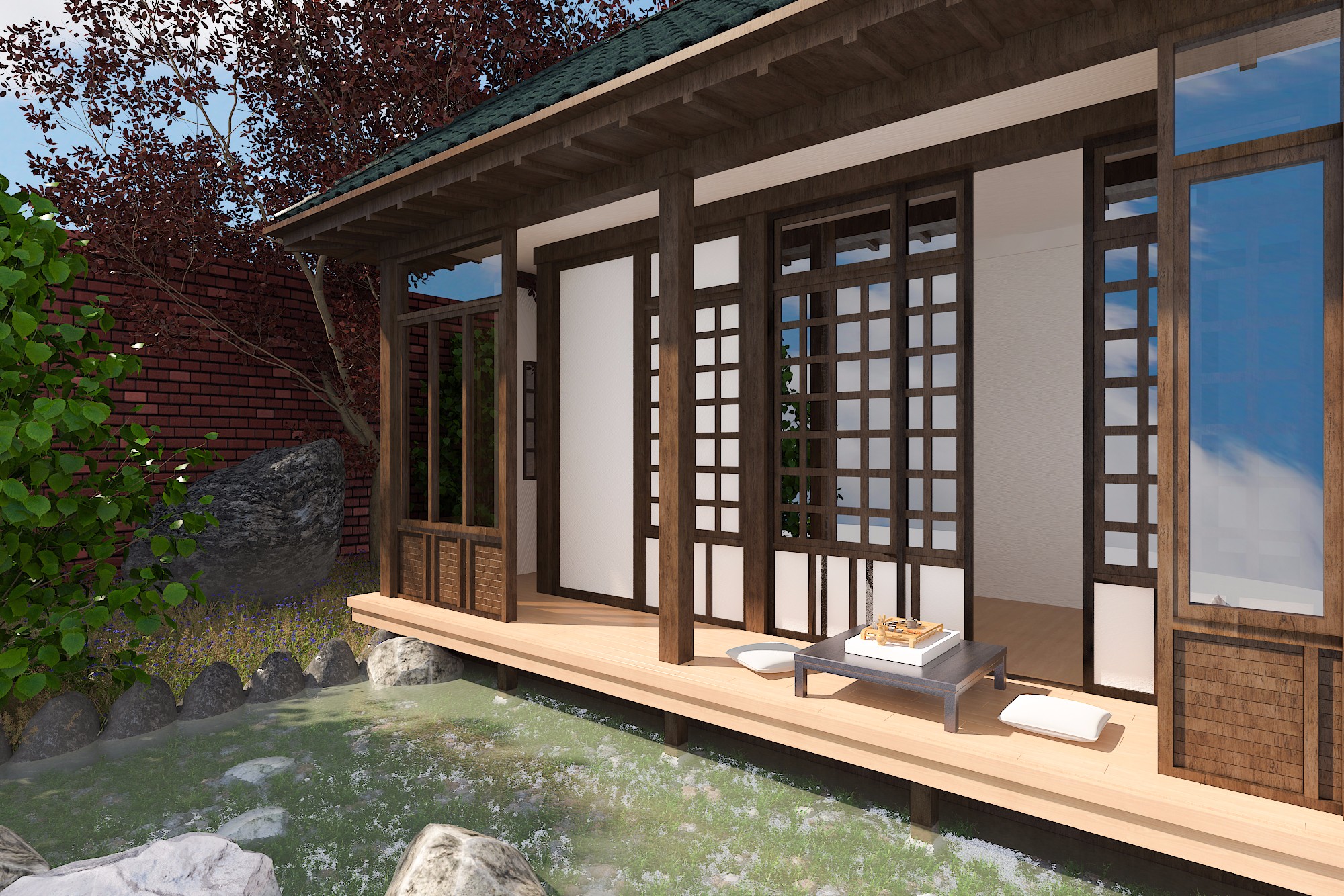 日式平层住宅外观表现