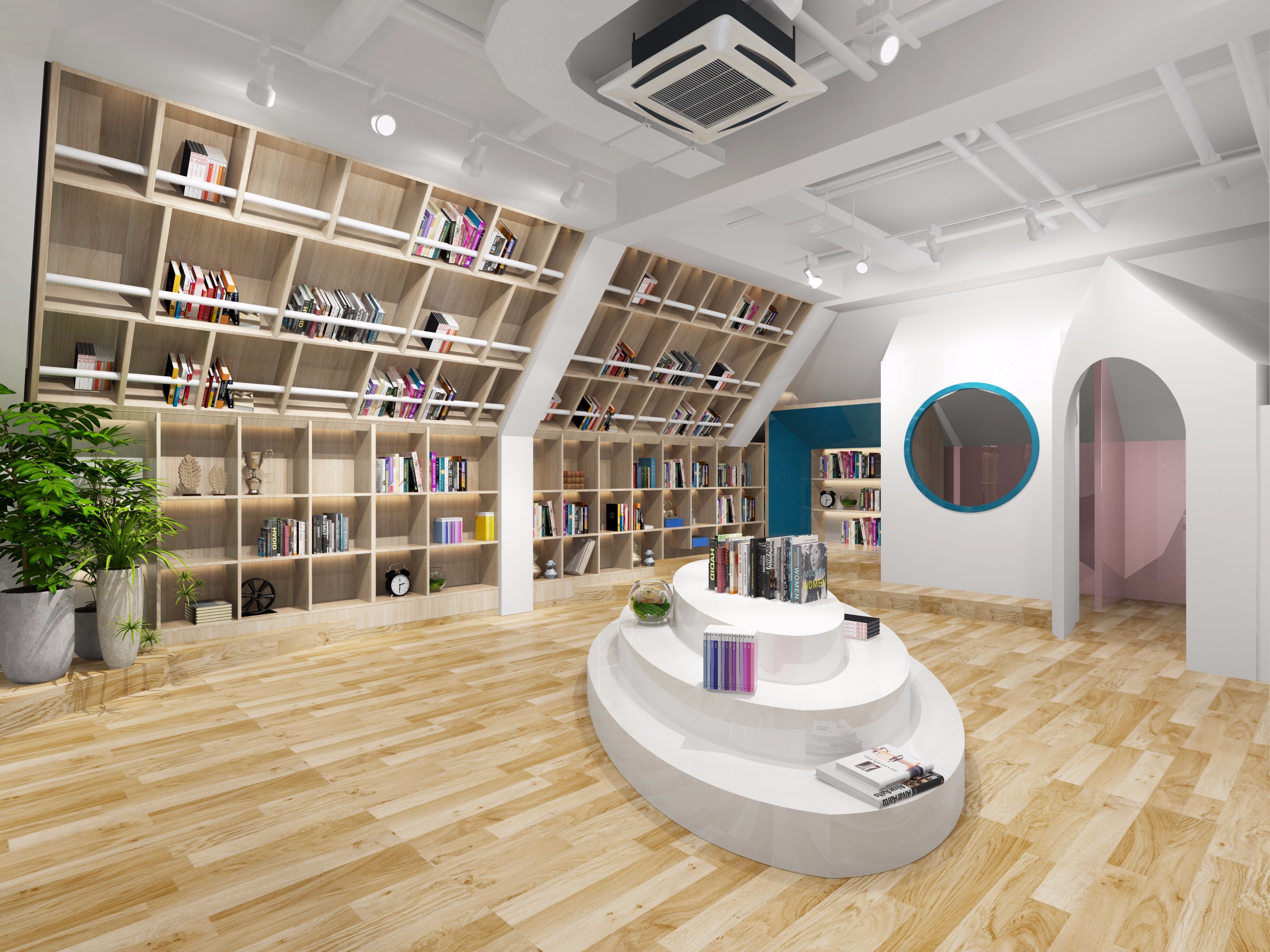 重庆某中学书吧设计|空间|家装设计|AdmireTina - 原创作品 - 站酷 (ZCOOL)