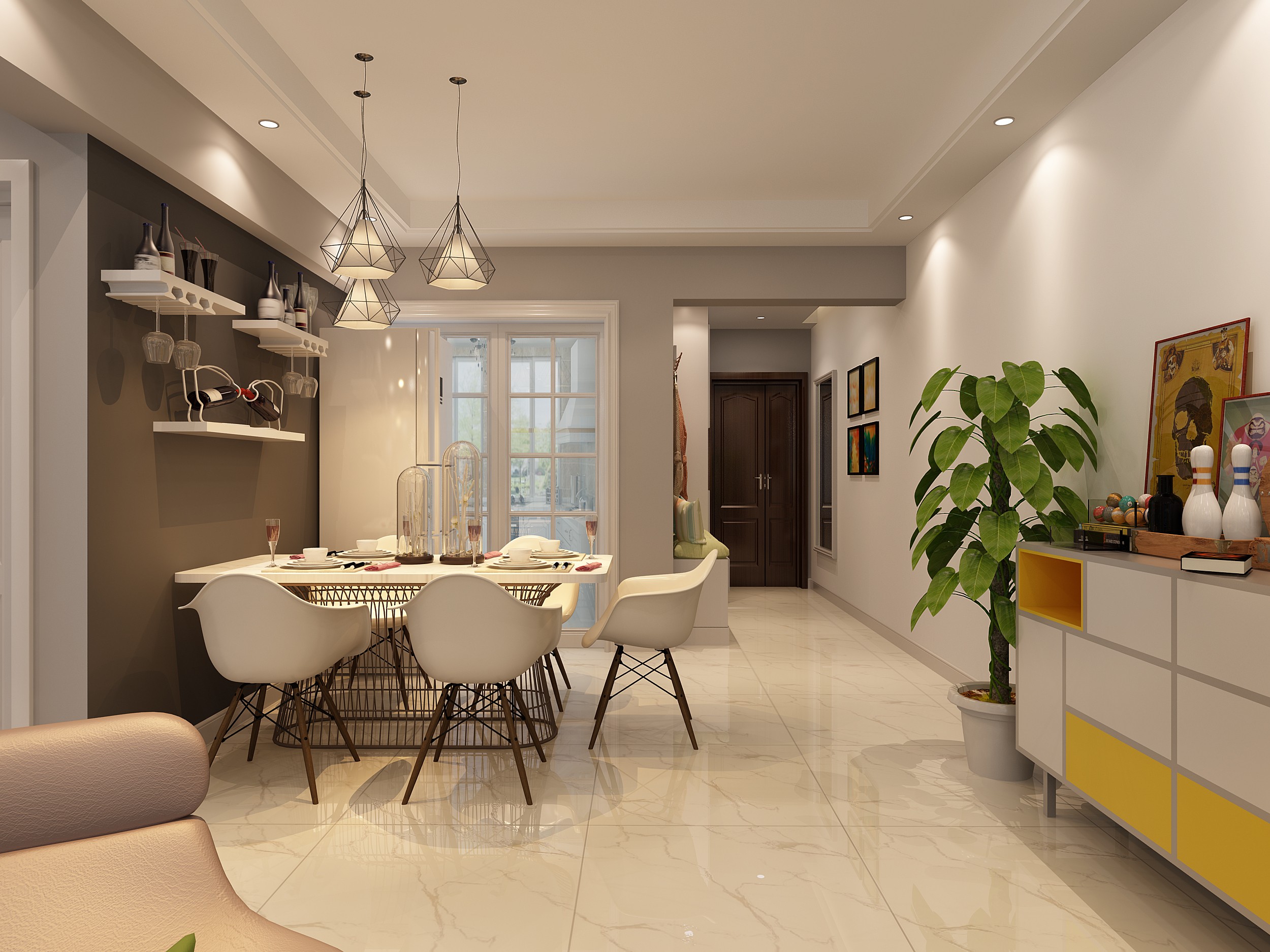 现代客餐厅全景