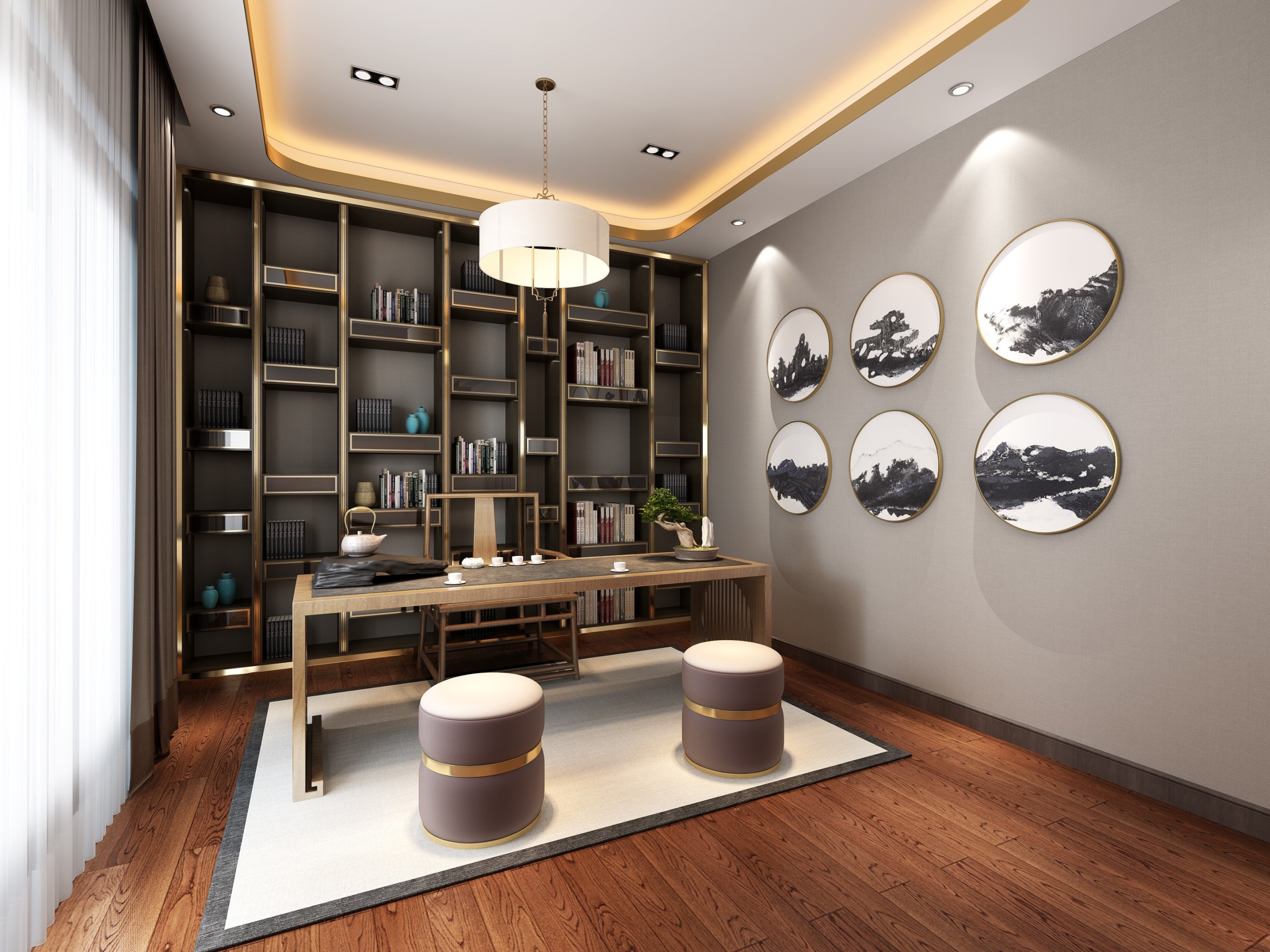 新中式轻奢别墅[ID: 114902310]_建e效果图