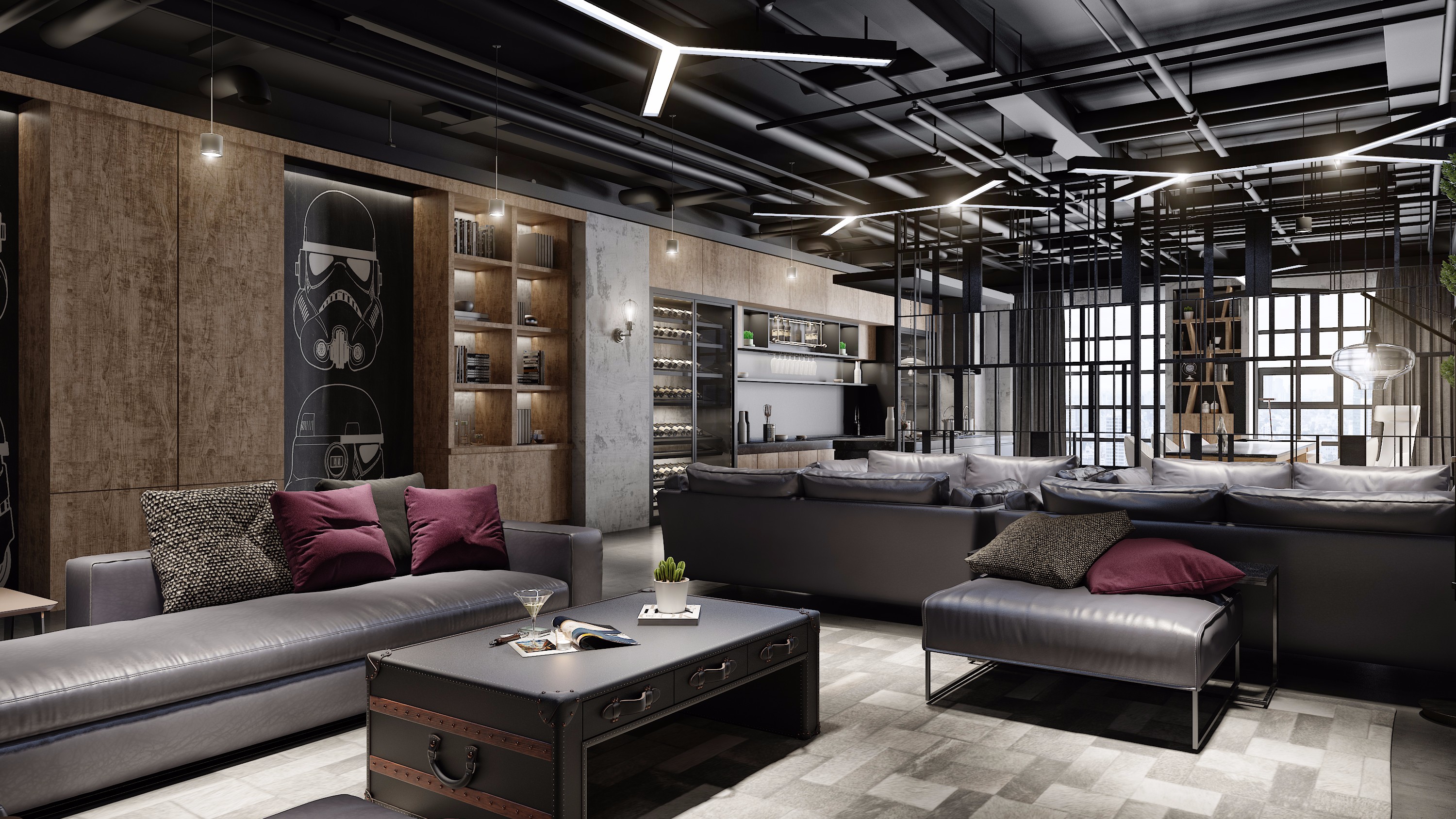 工业风格-娱乐休闲区
