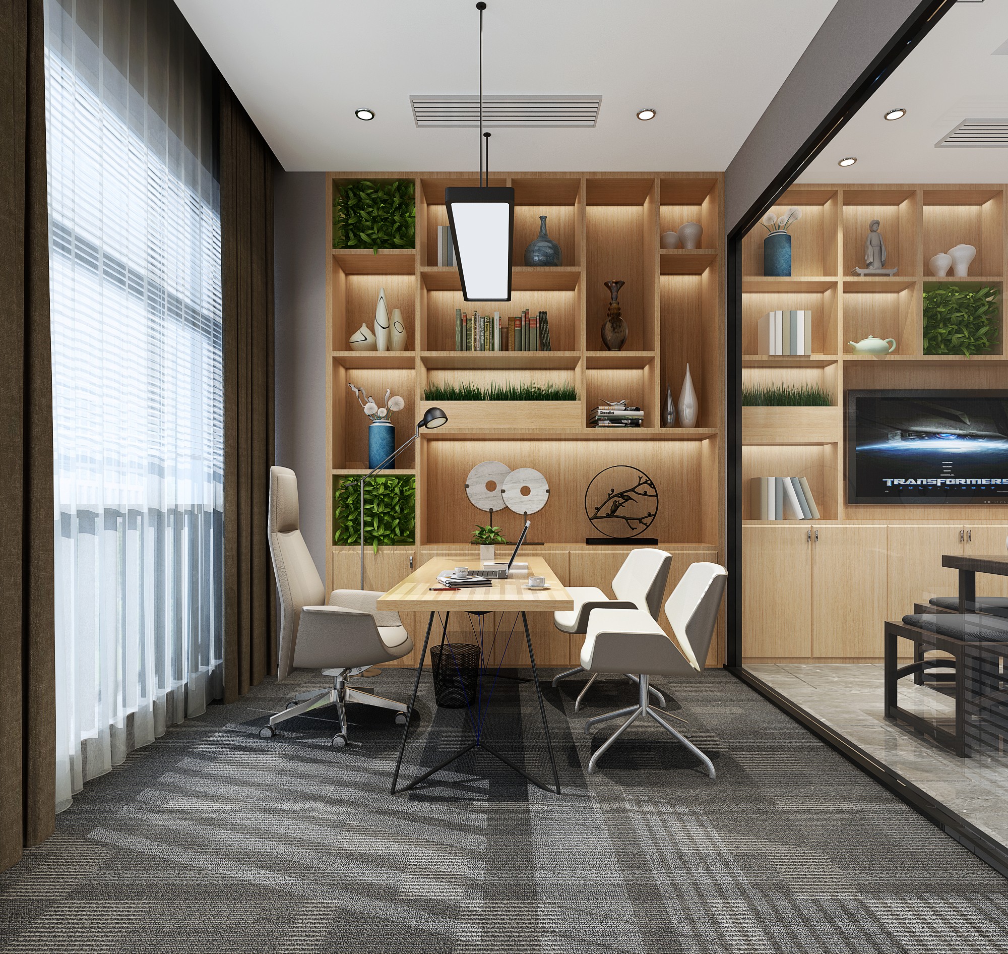 现代办公室 - 效果图交流区-建e室内设计网