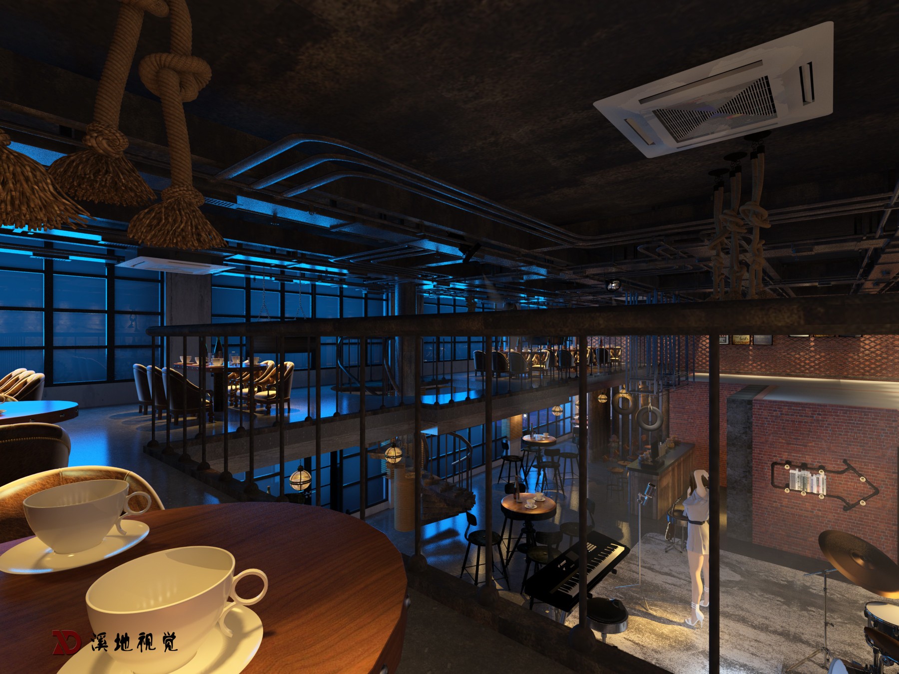 工业风酒吧 - 效果图交流区-建e室内设计网