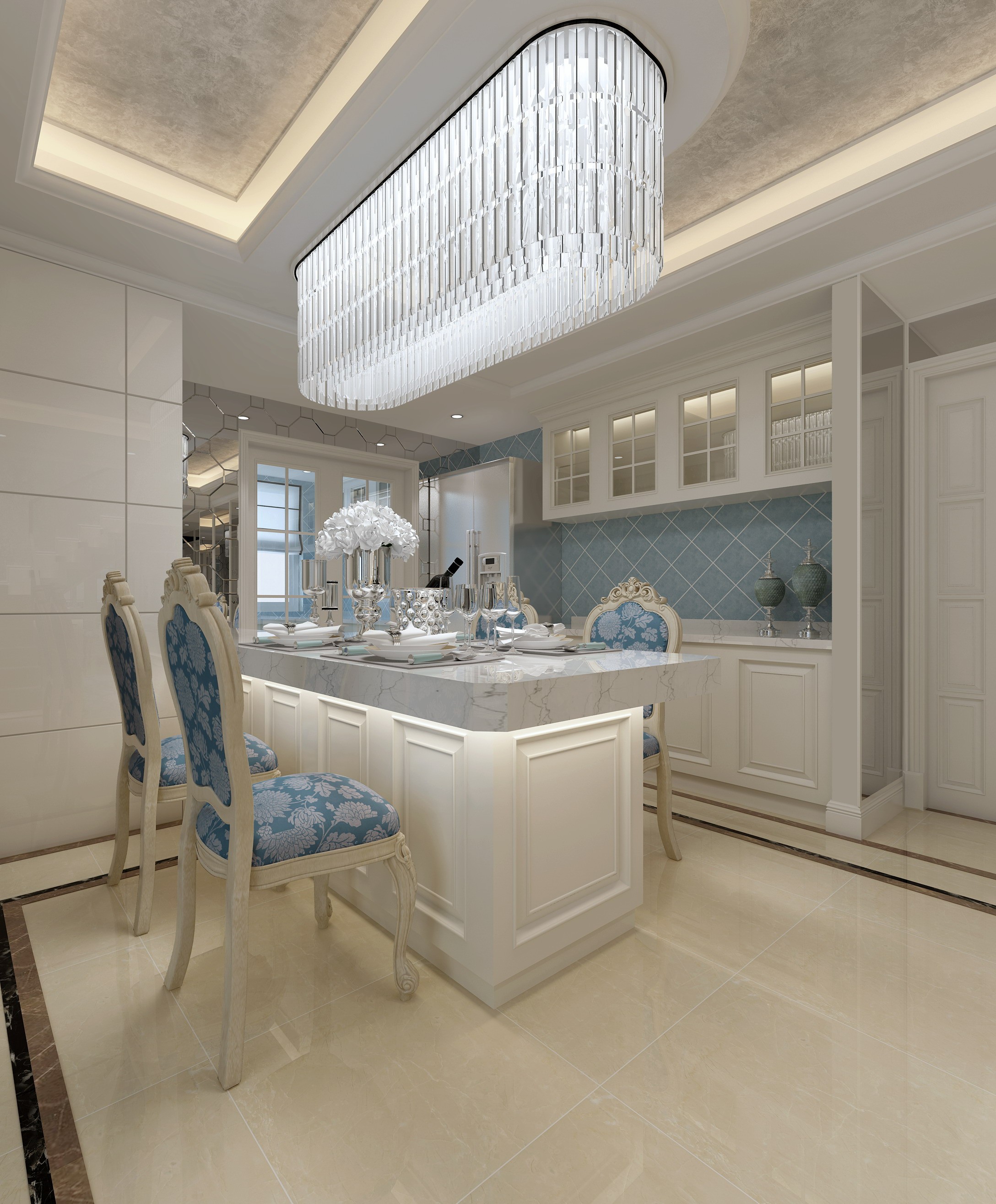 映象空间-冠珠瓷砖米黄色砖的铺贴效果