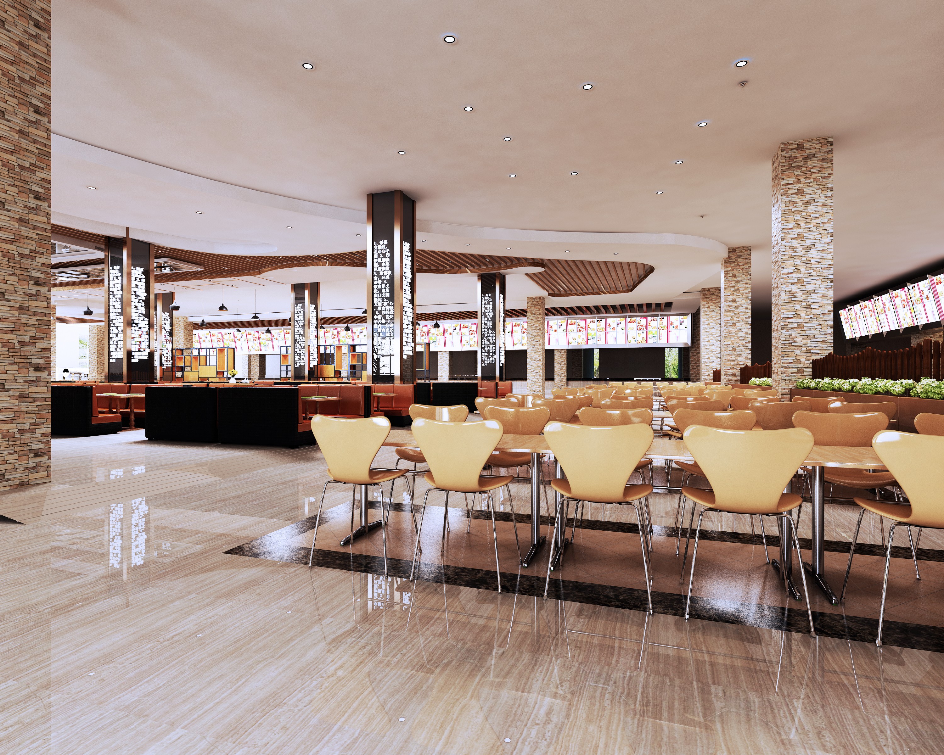 大型餐饮空间 - 效果图交流区-建e室内设计网