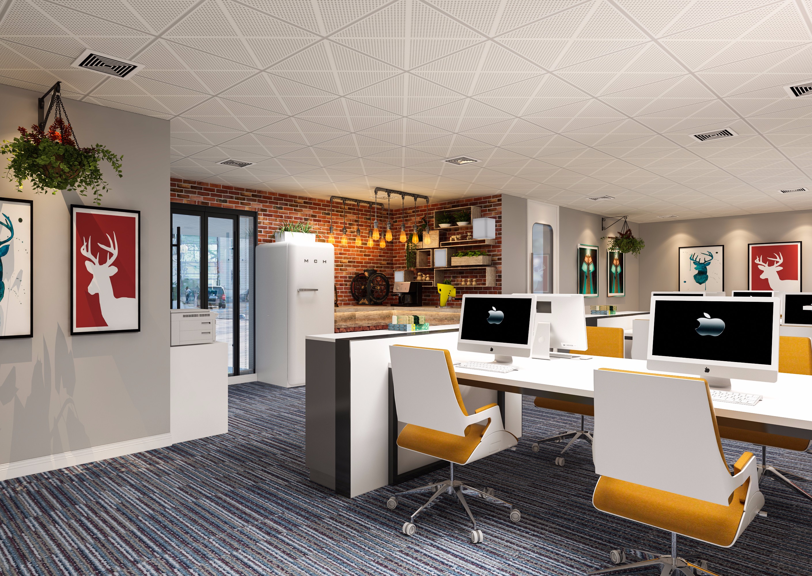 一九九二效果图-工装办公 - 效果图交流区-建e室内设计网