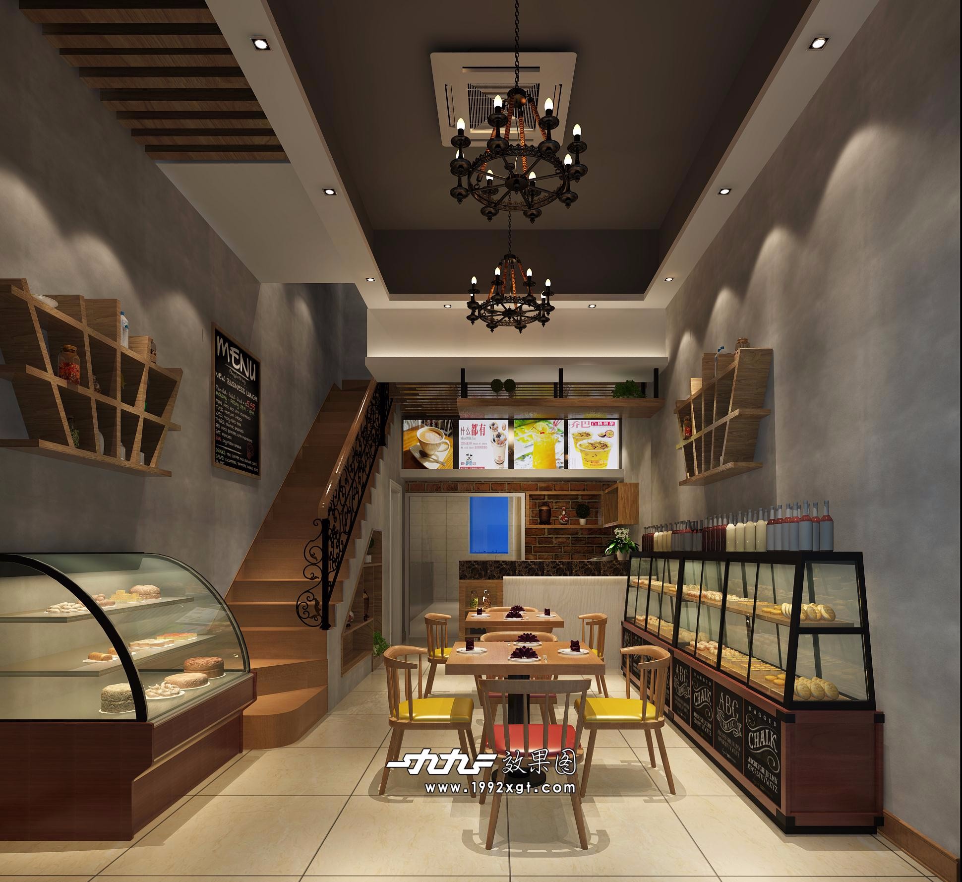 咖啡厅-设计效果图-建e室内设计网