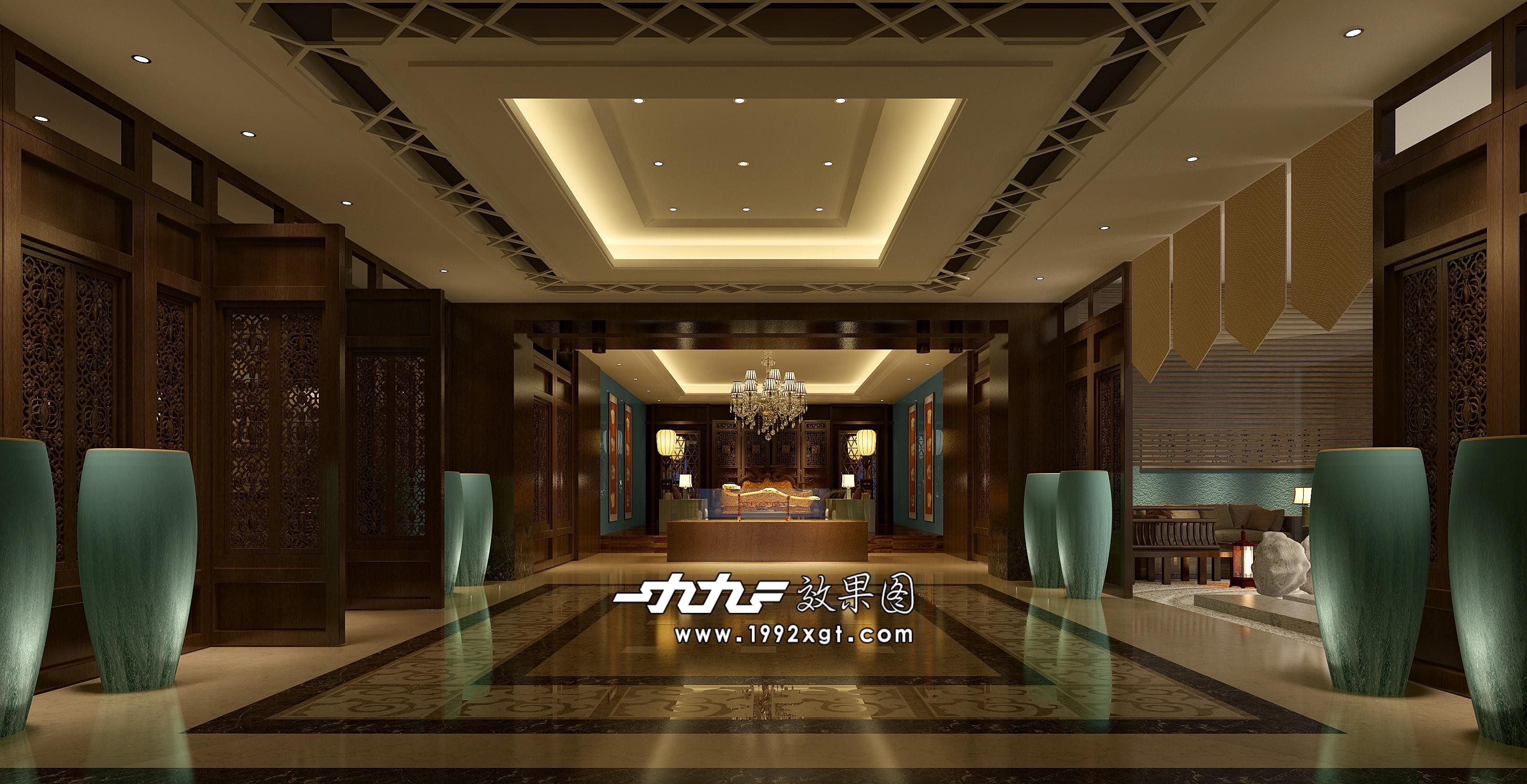 1992效果图-工装会所大厅 - 效果图交流区-建E室内设计网