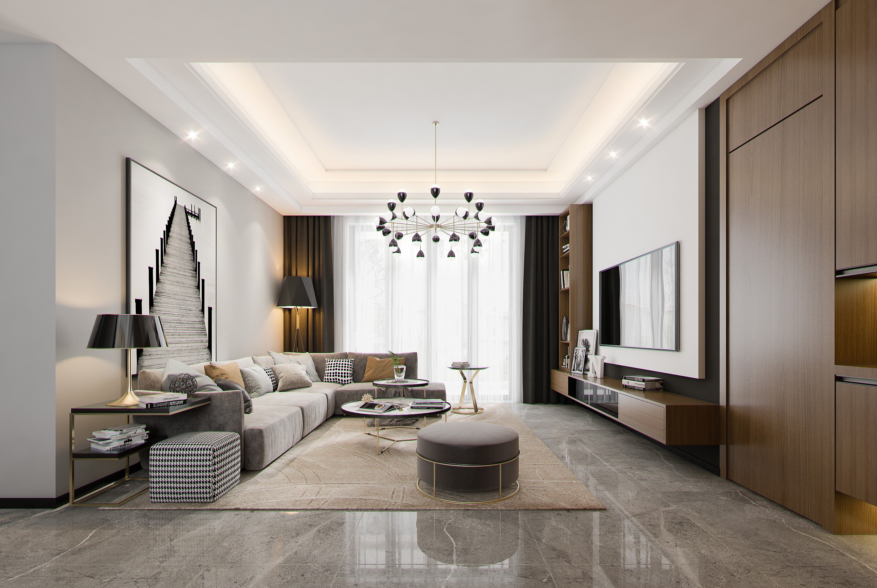 现代客餐厅 - 效果图交流区-建e室内设计网