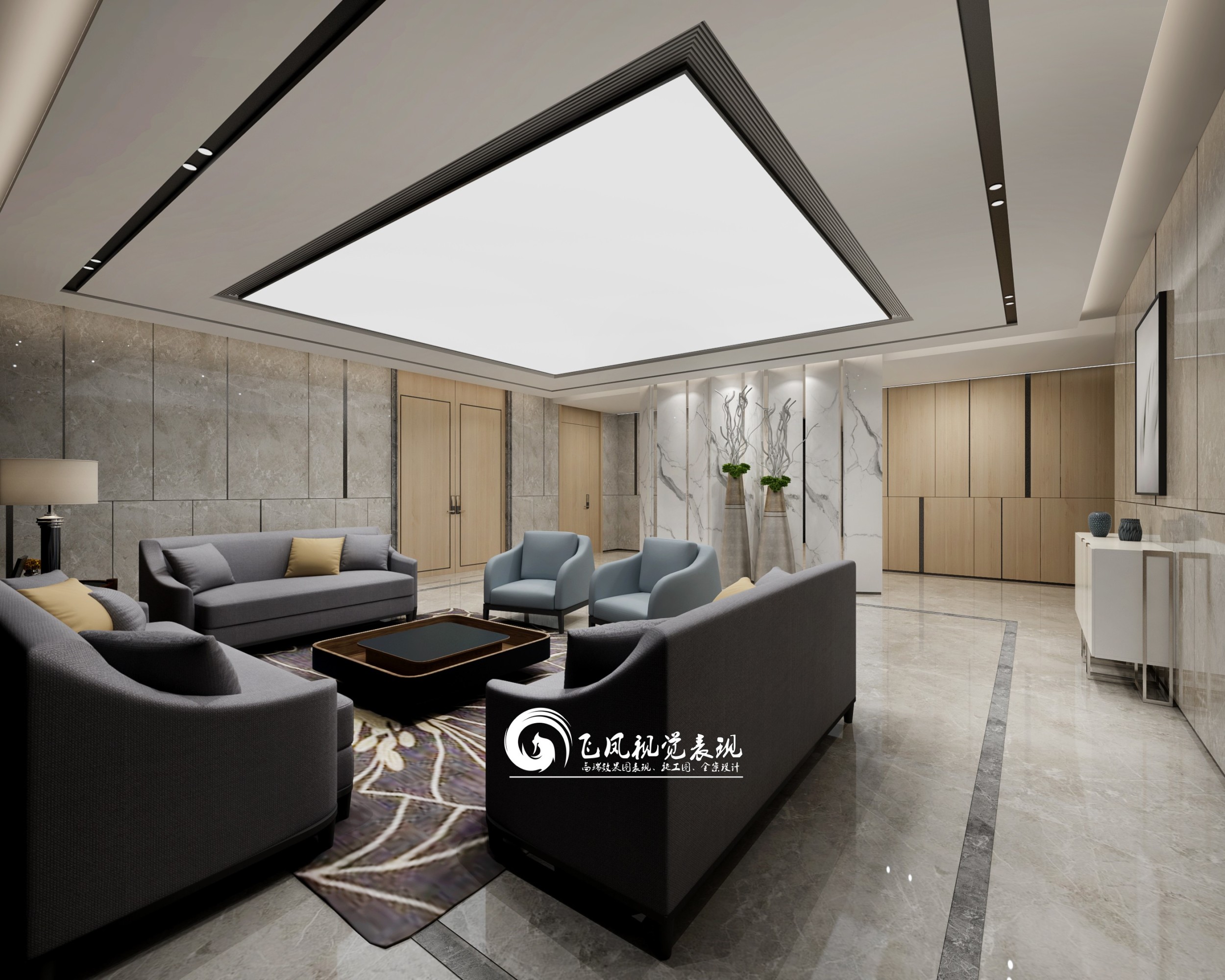 现代简约办公室[ID: 116671799]_建e效果图