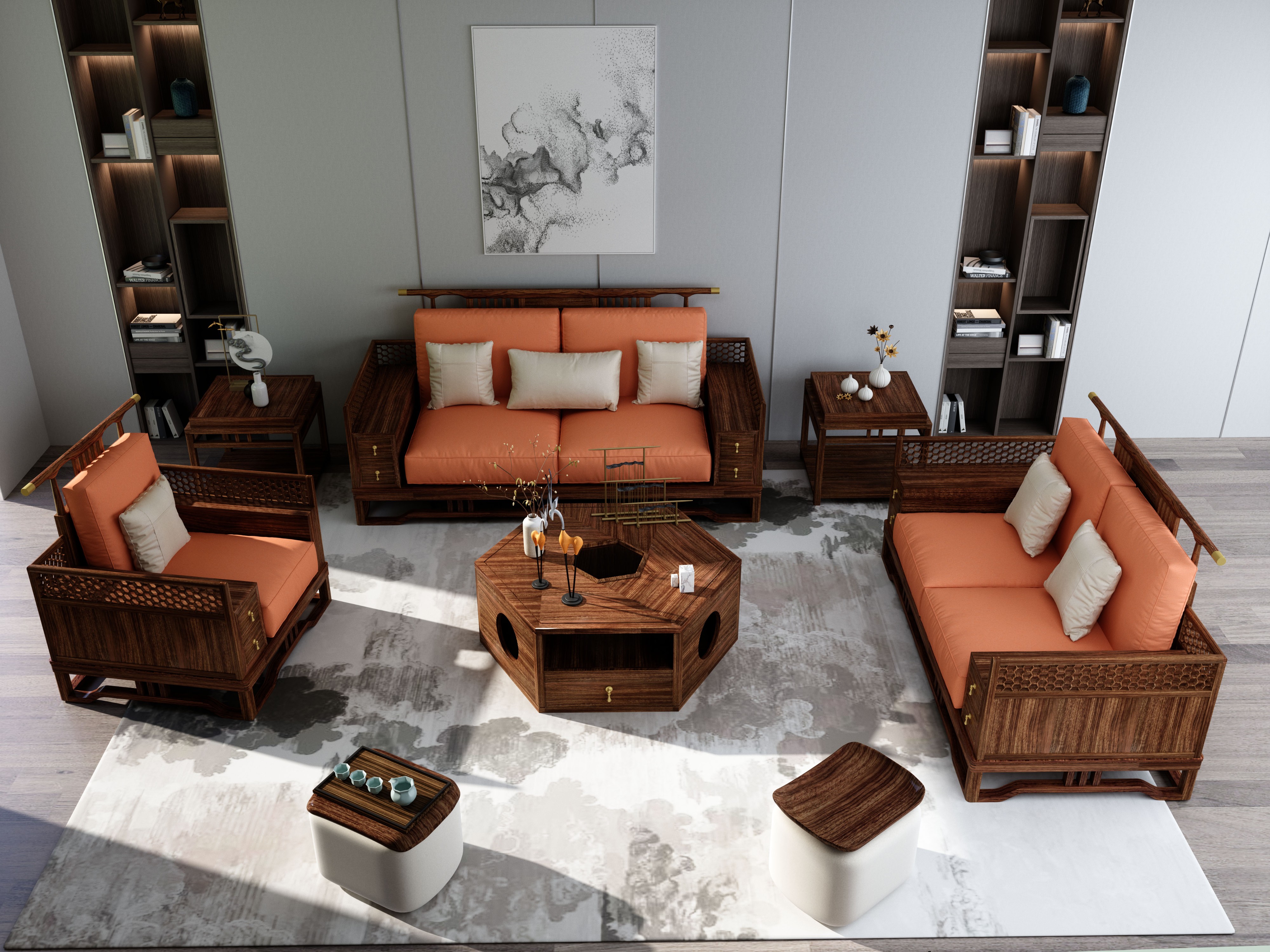 乌金木沙发，金檀木，胡桃木 - 效果图交流区-建E室内设计网