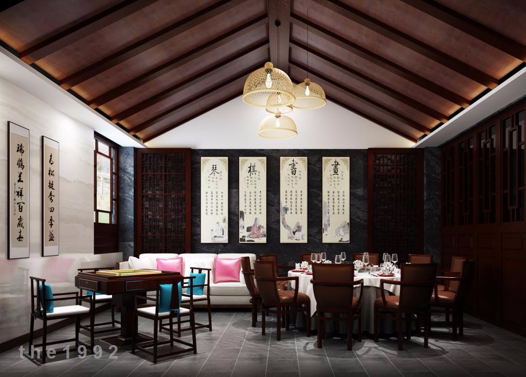 中式餐饮空间 - 效果图交流区-建E室内设计网