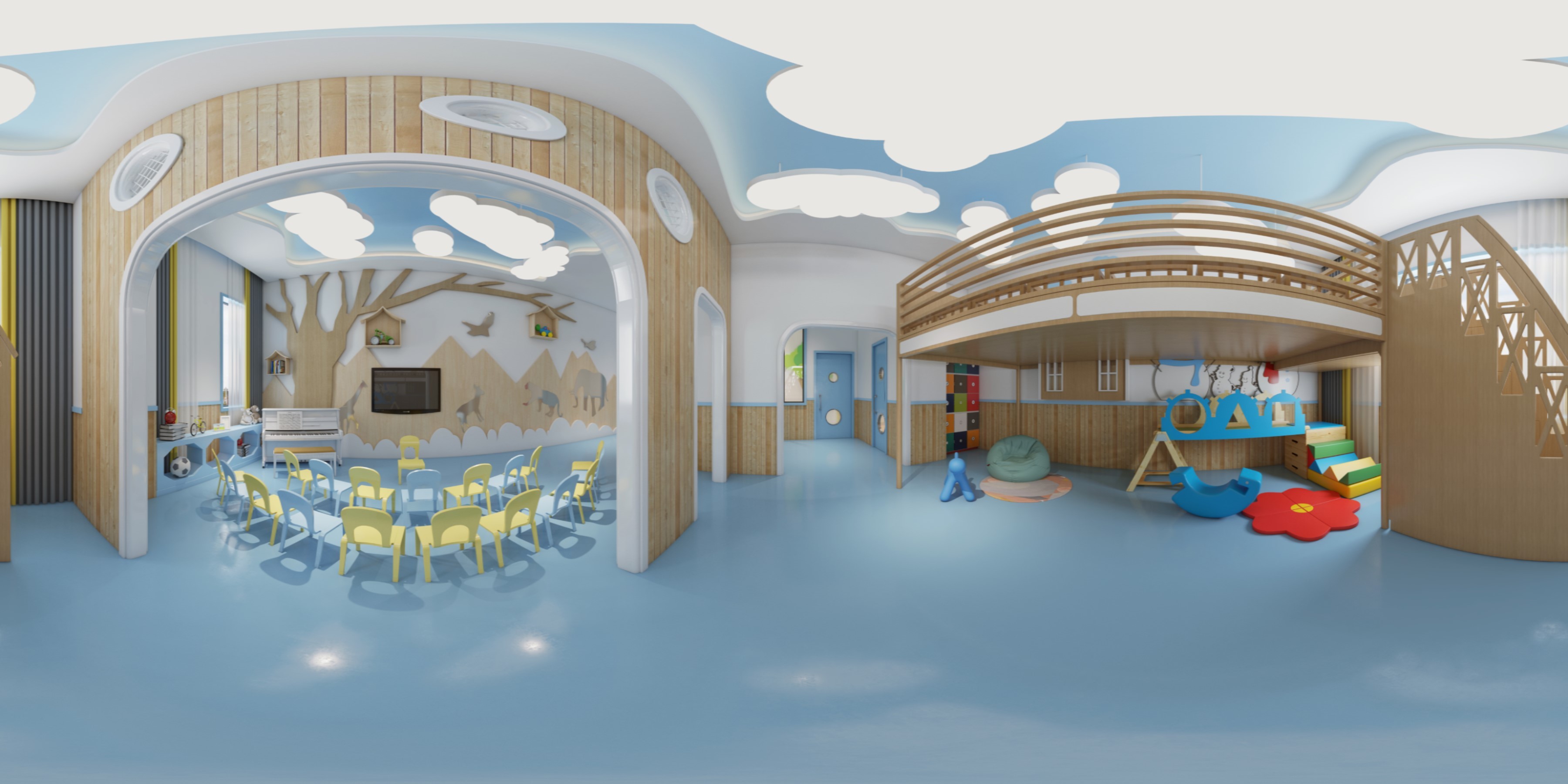 现代幼儿园全景