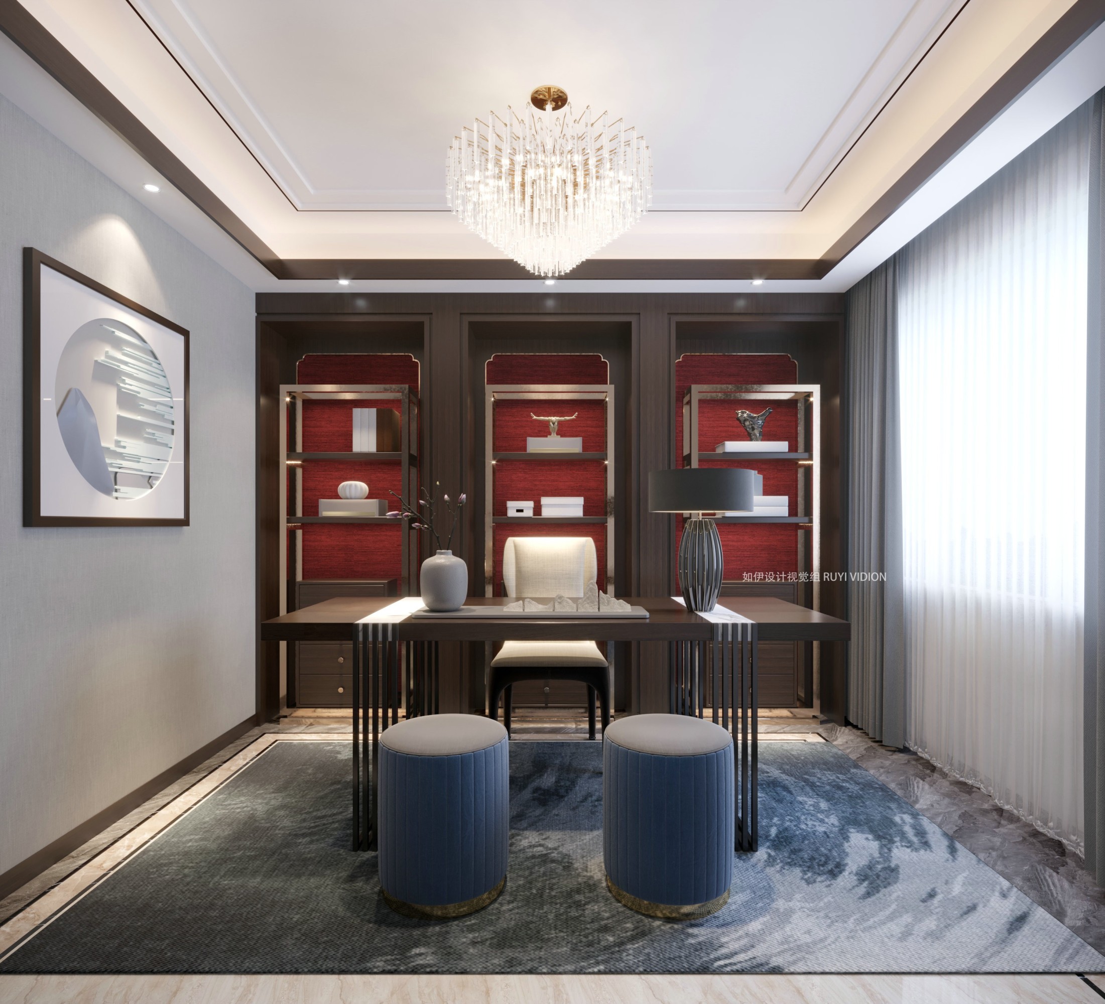 新中式家装设计[ID: 110642525]_建e效果图