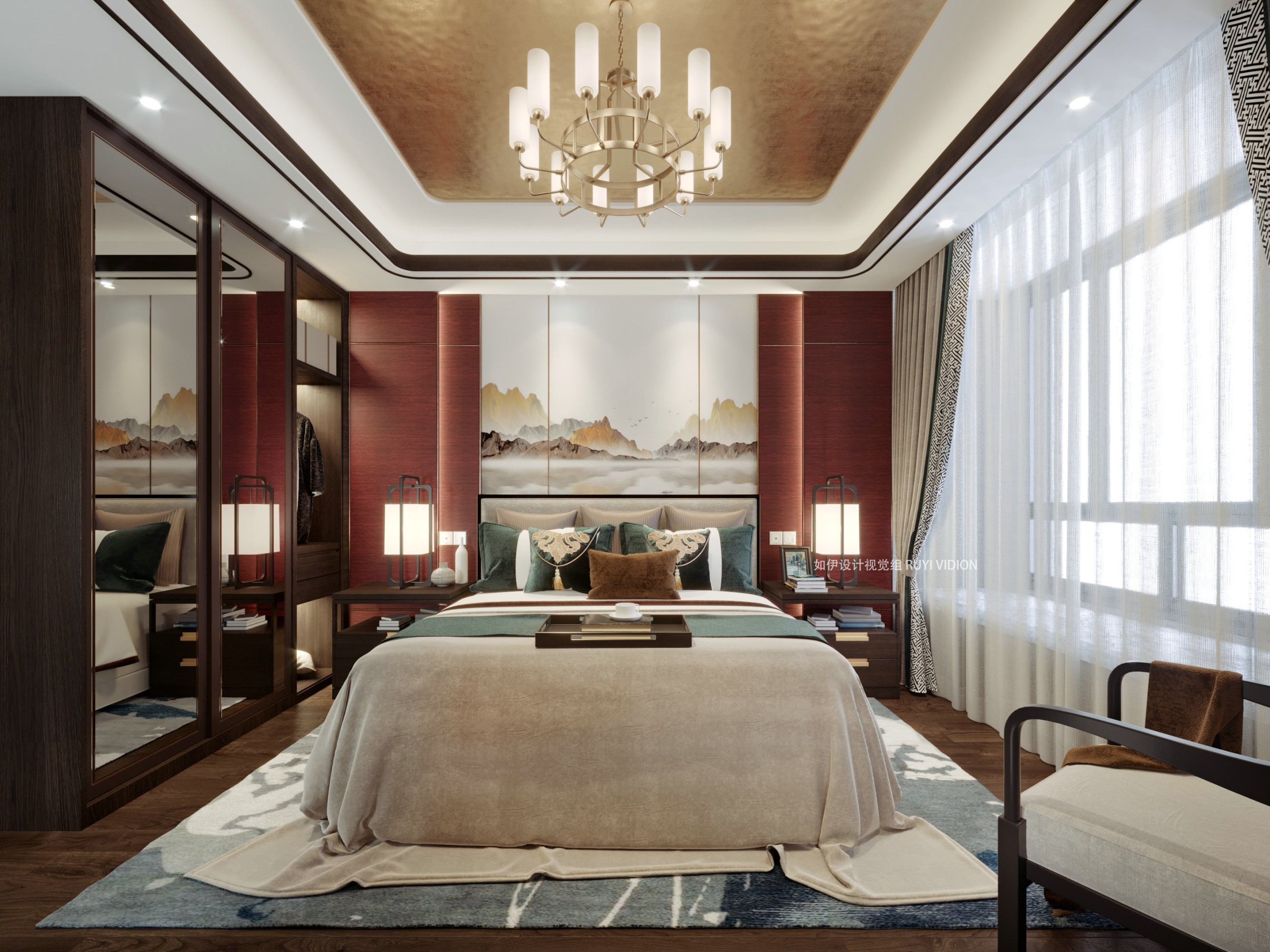 新中式家装设计[ID: 110642525]_建e效果图