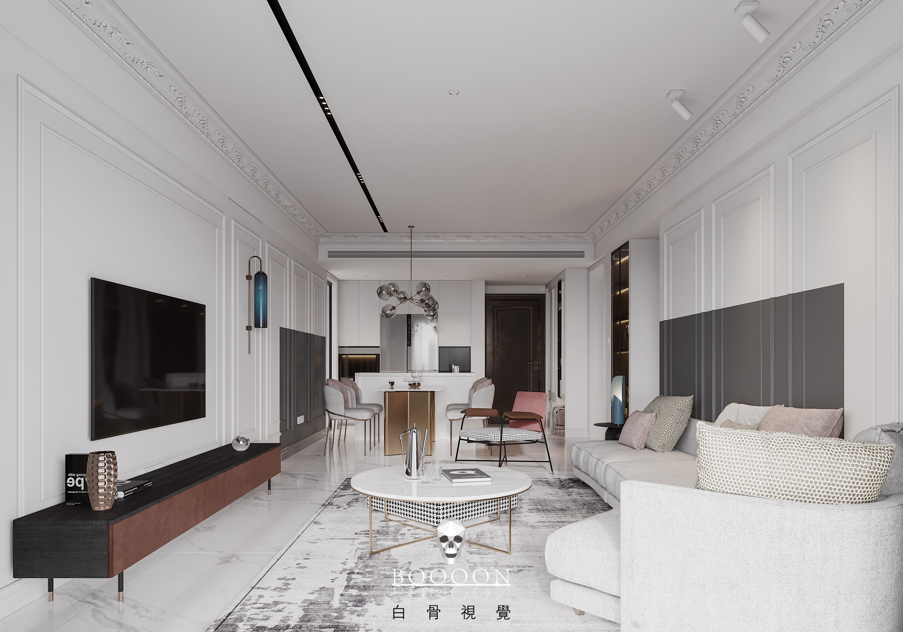 【白骨视觉】简欧轻奢家装 - 效果图交流区-建e室内设计网
