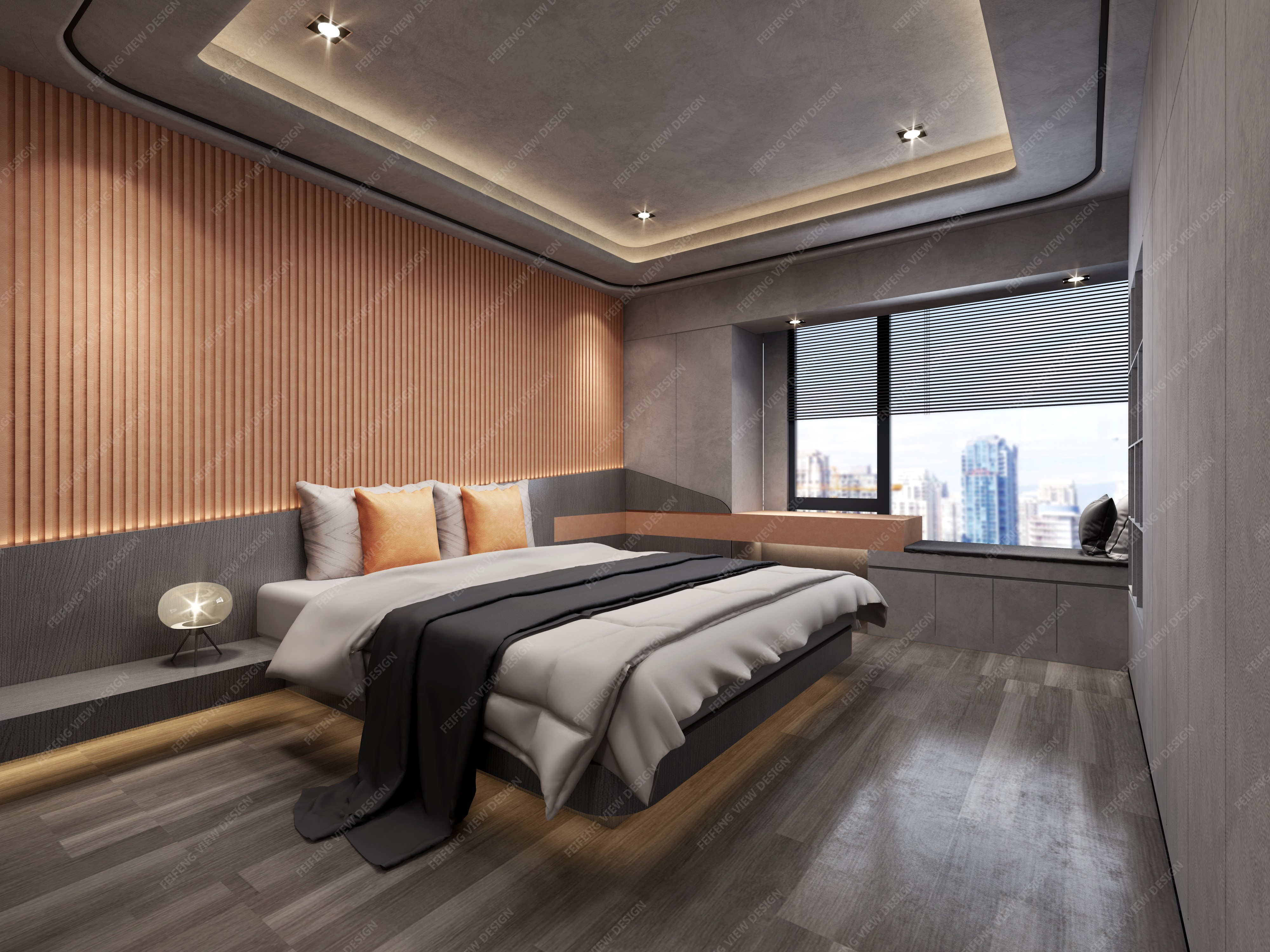 现代水泥灰风格家装一套 - 效果图交流区-建e室内设计网