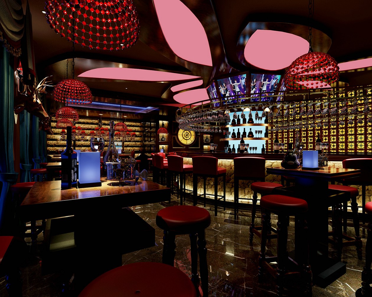 现代清吧酒吧效果 - 效果图交流区-建e室内设计网