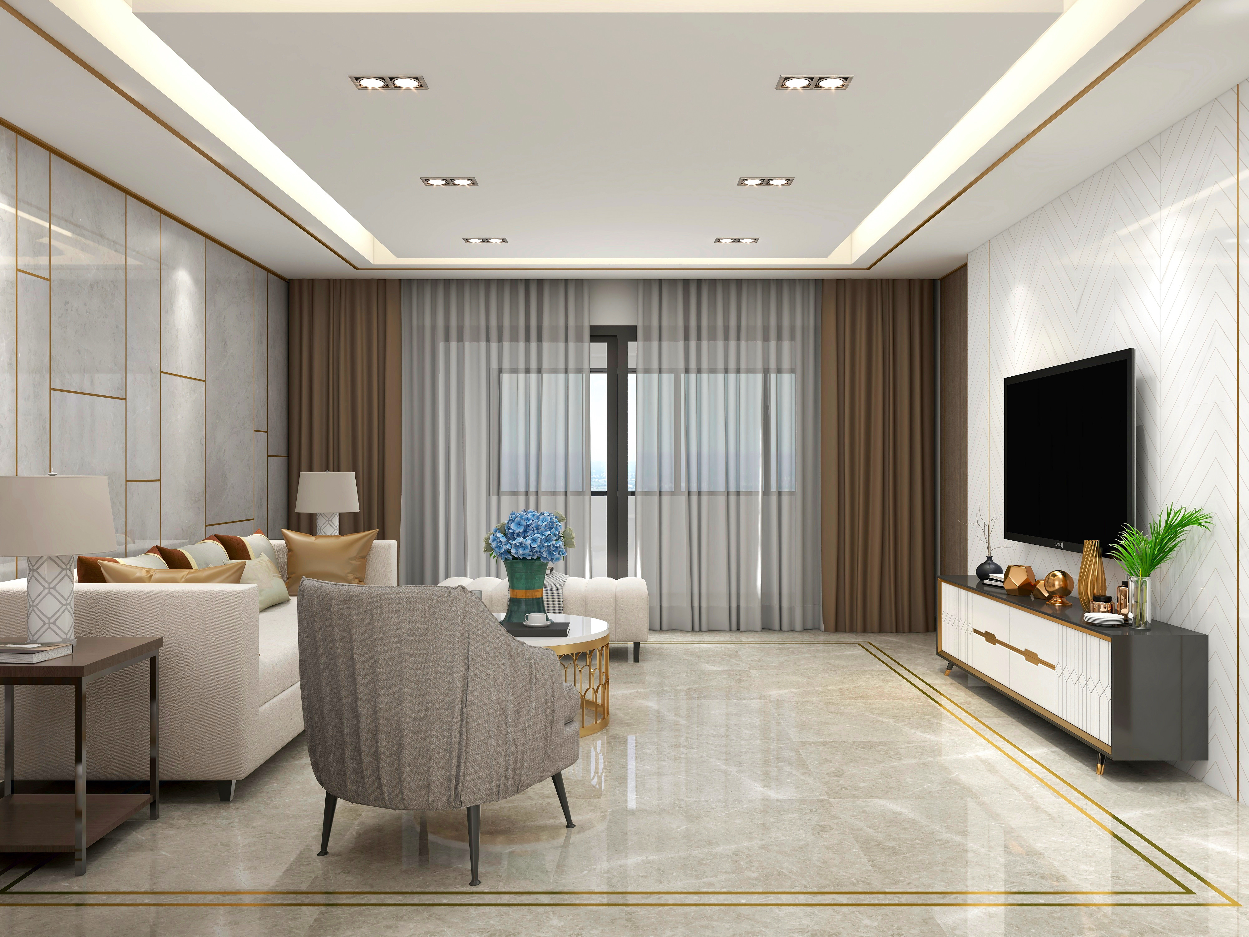 现代客厅餐厅 - 效果图交流区-建e室内设计网