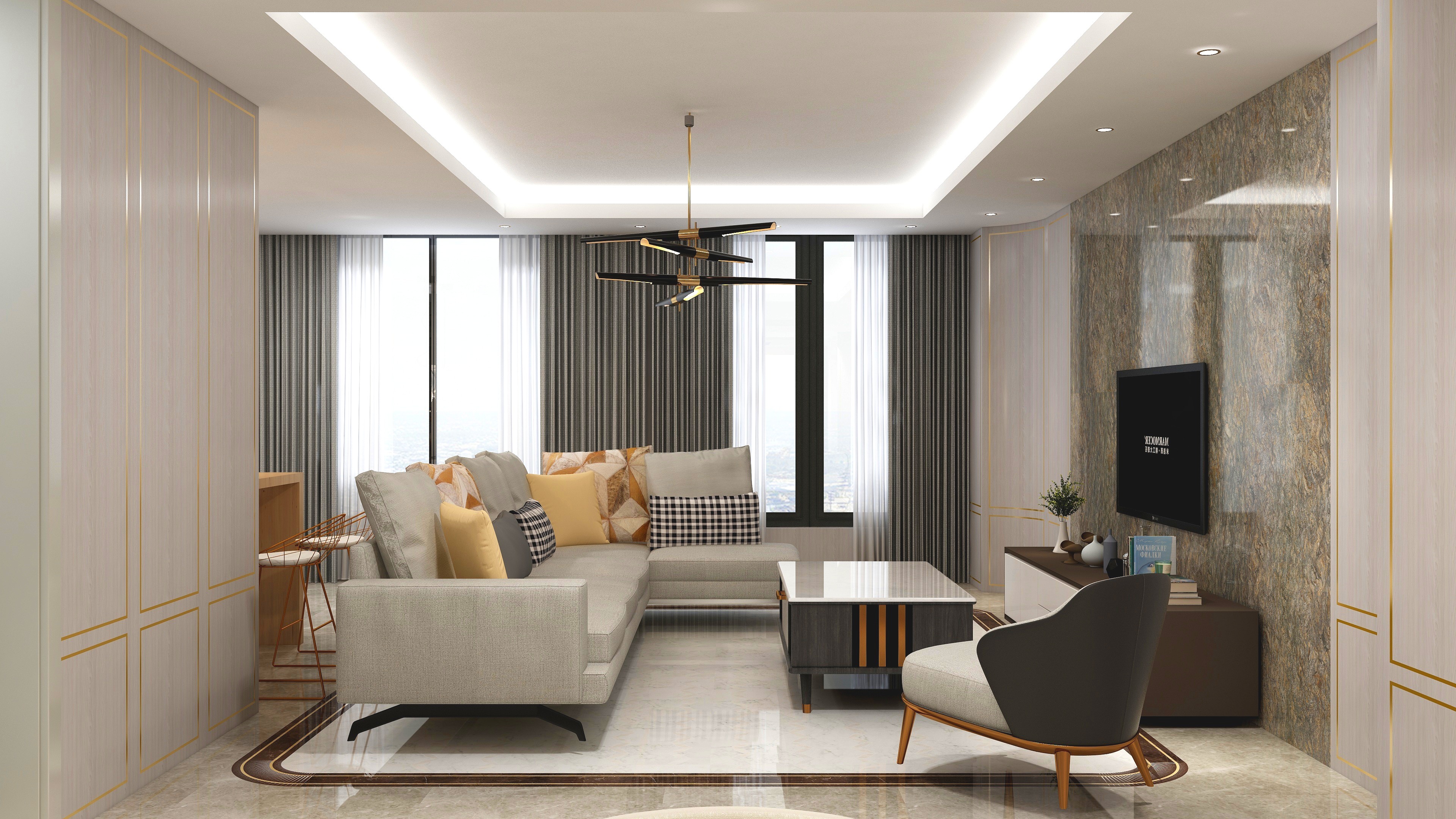 现代客厅餐厅 - 效果图交流区-建e室内设计网