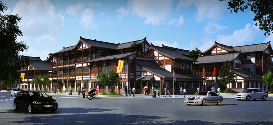 古建商业街设计案例效果图