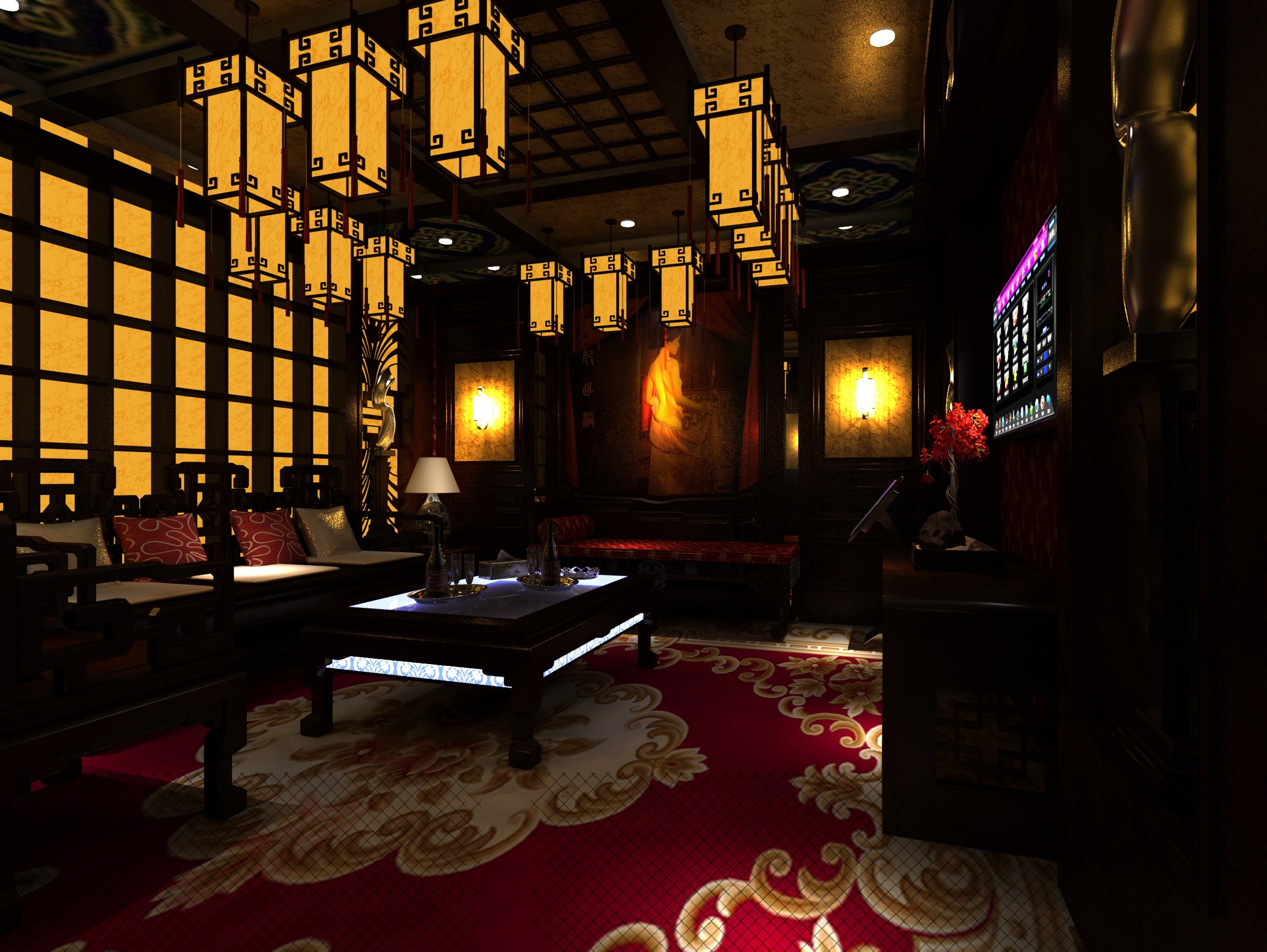 九连环建筑装饰有限公司某ktv多风格装修案例