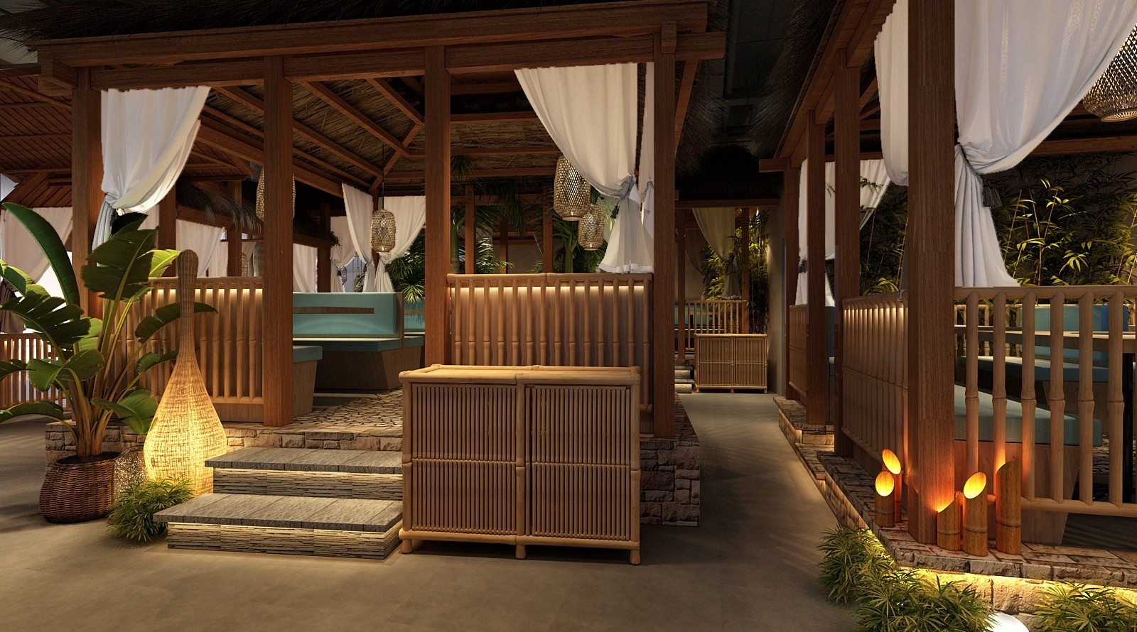 中式餐厅外观就餐区