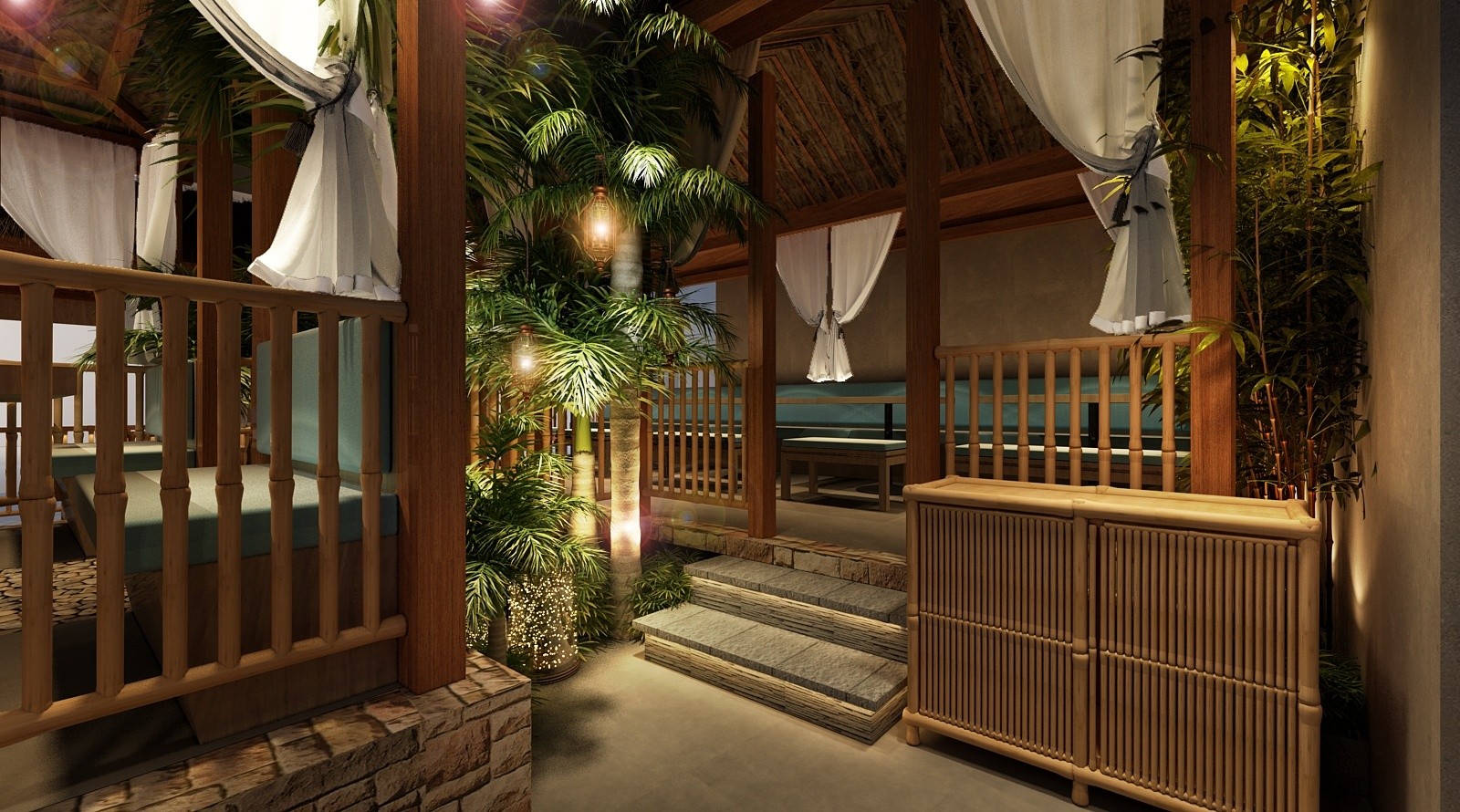 中式餐厅外观就餐区