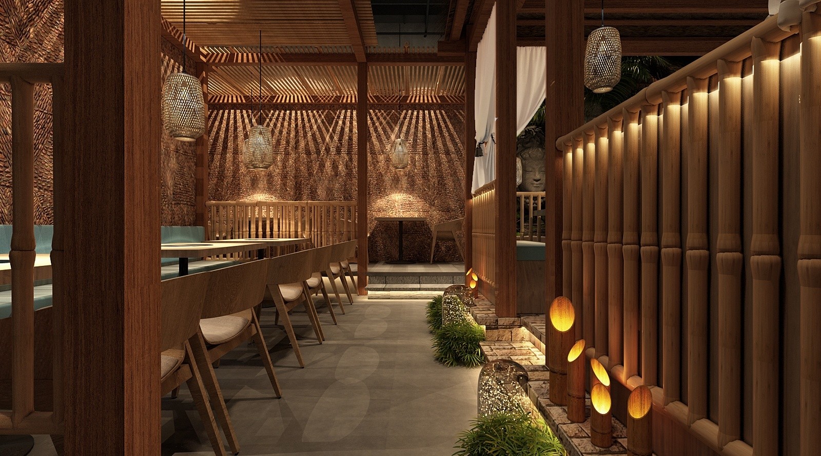 中式餐厅外观就餐区