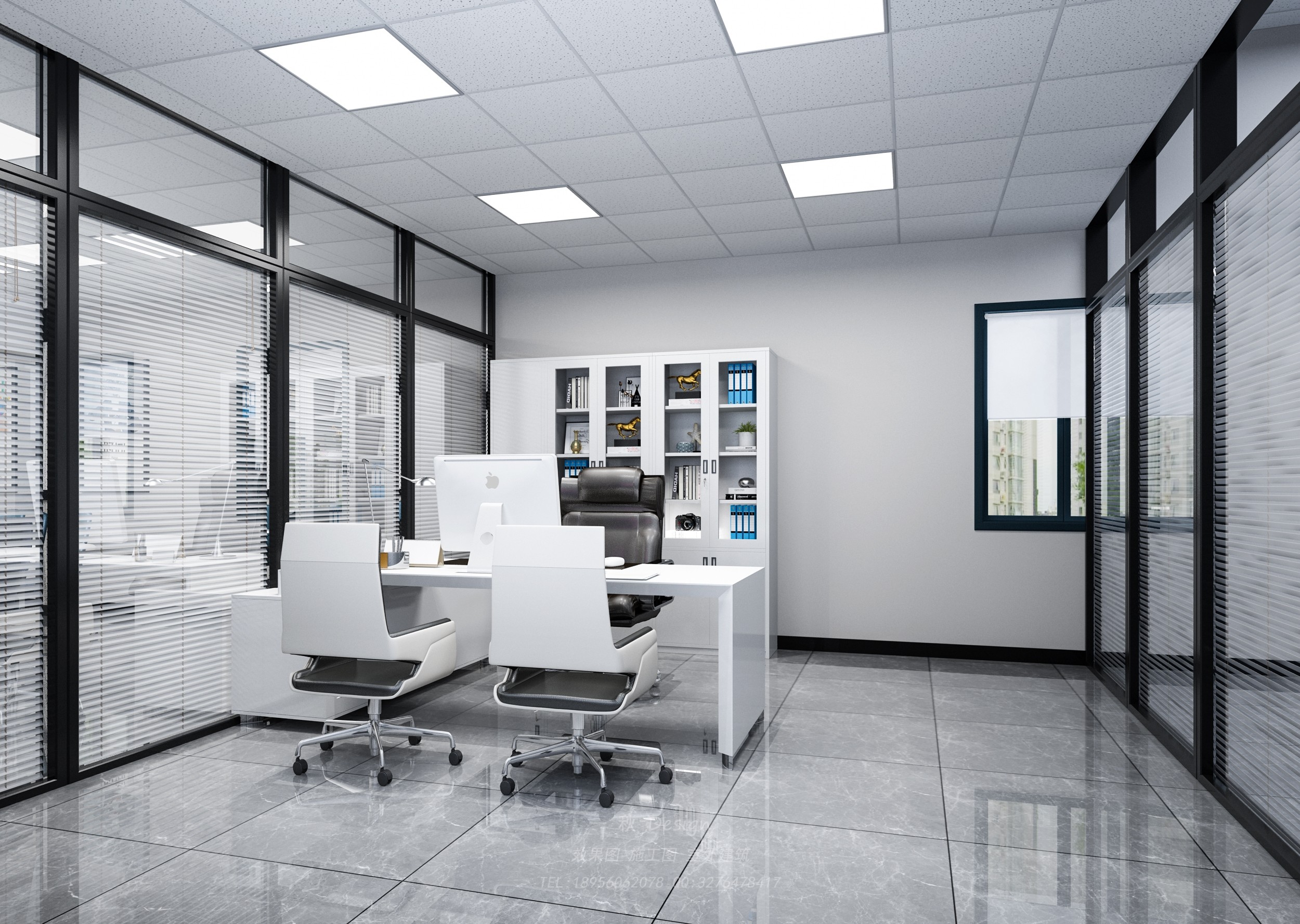现代办公室 - 效果图交流区-建e室内设计网