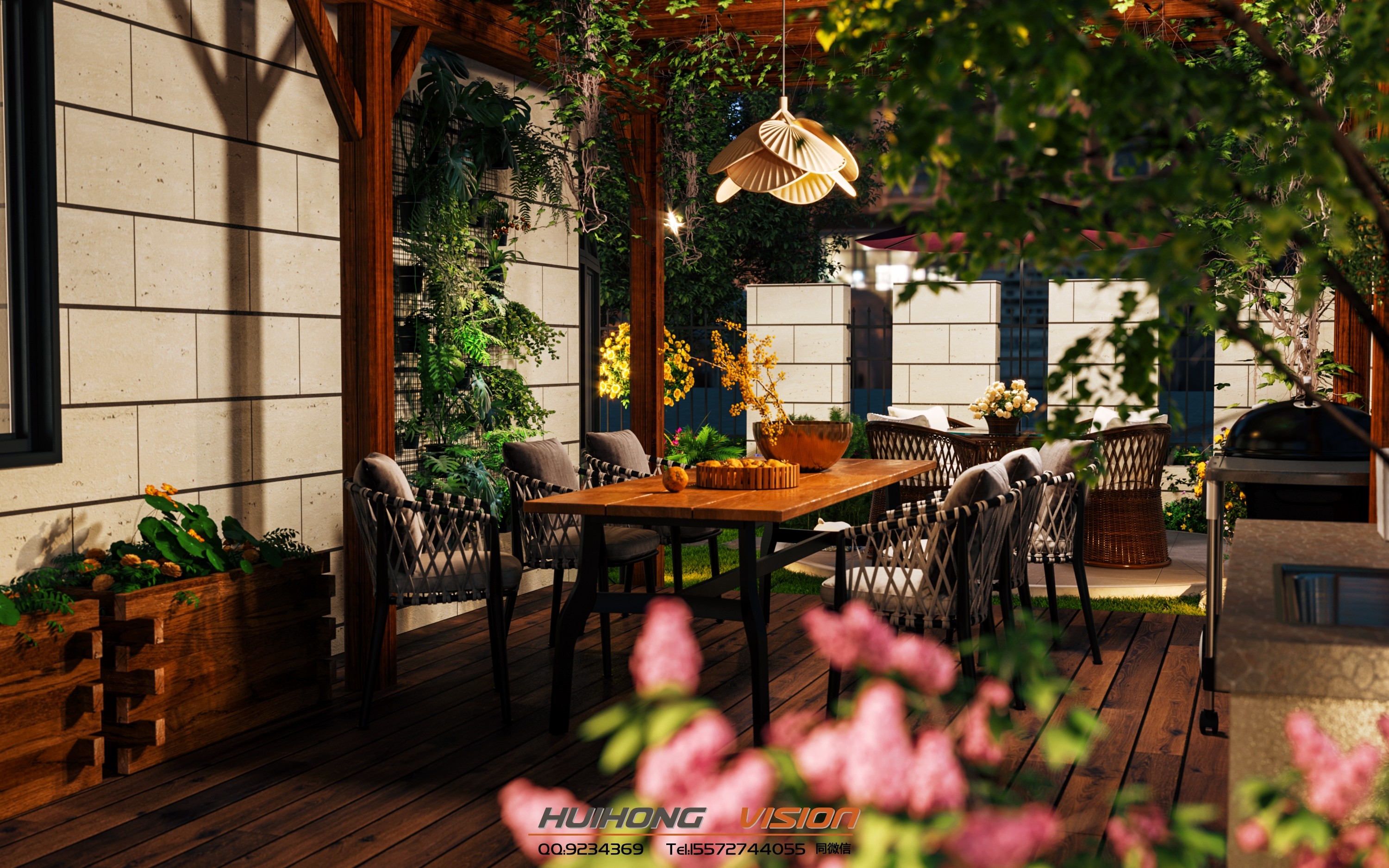 美式客餐厅卧室花园 - 效果图交流区-建e室内设计网