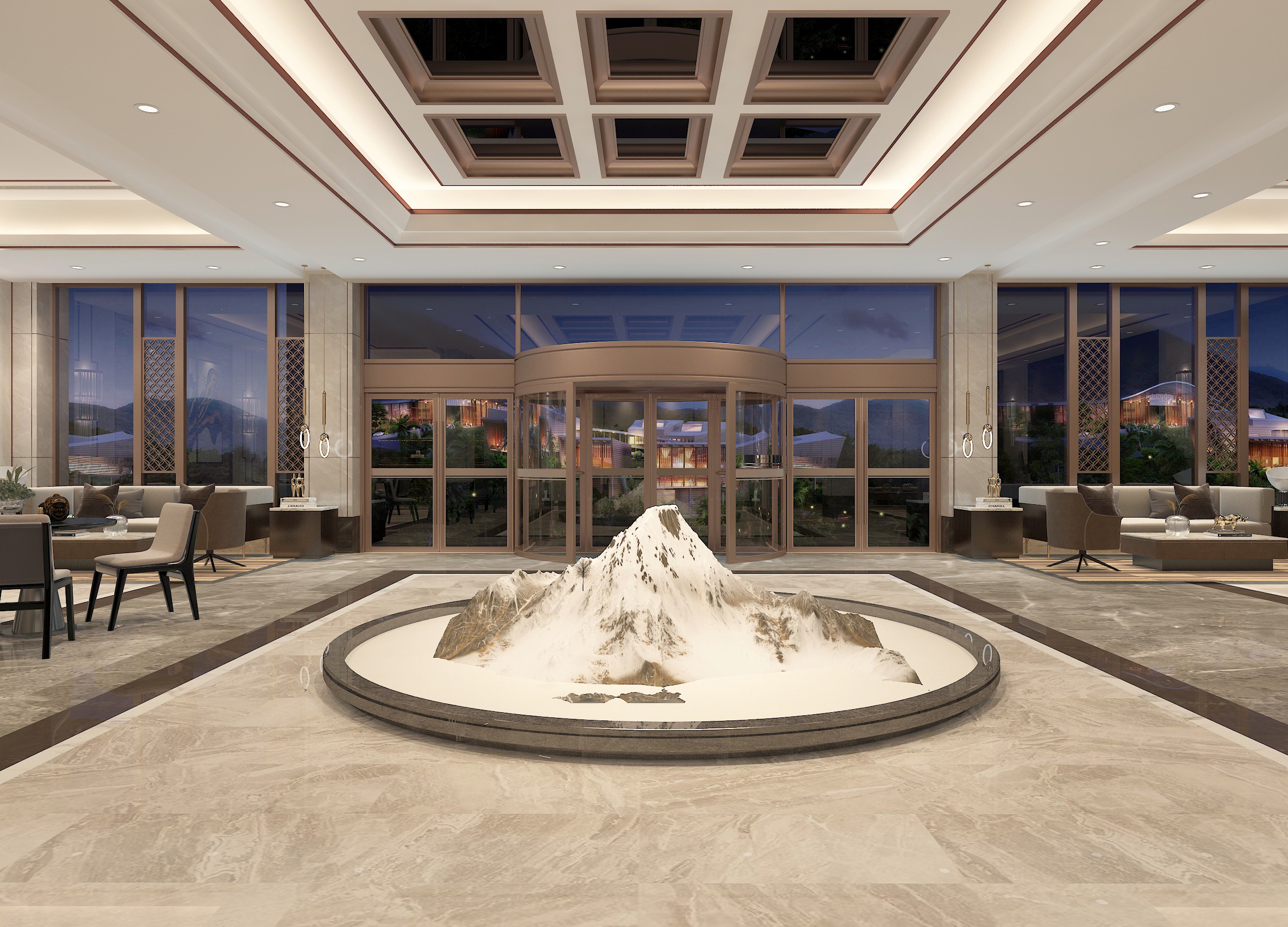 新中式酒店休息区