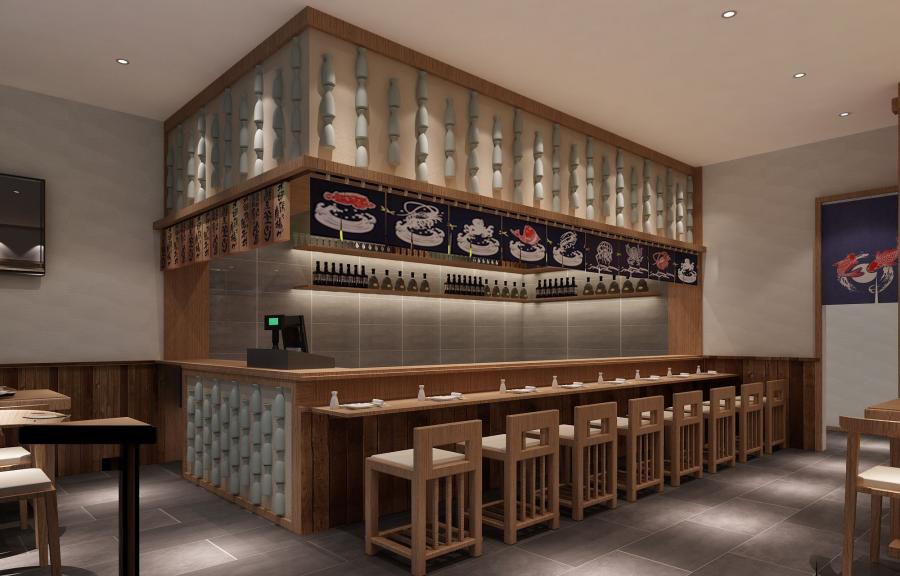 现代寿司店设计案例效果图
