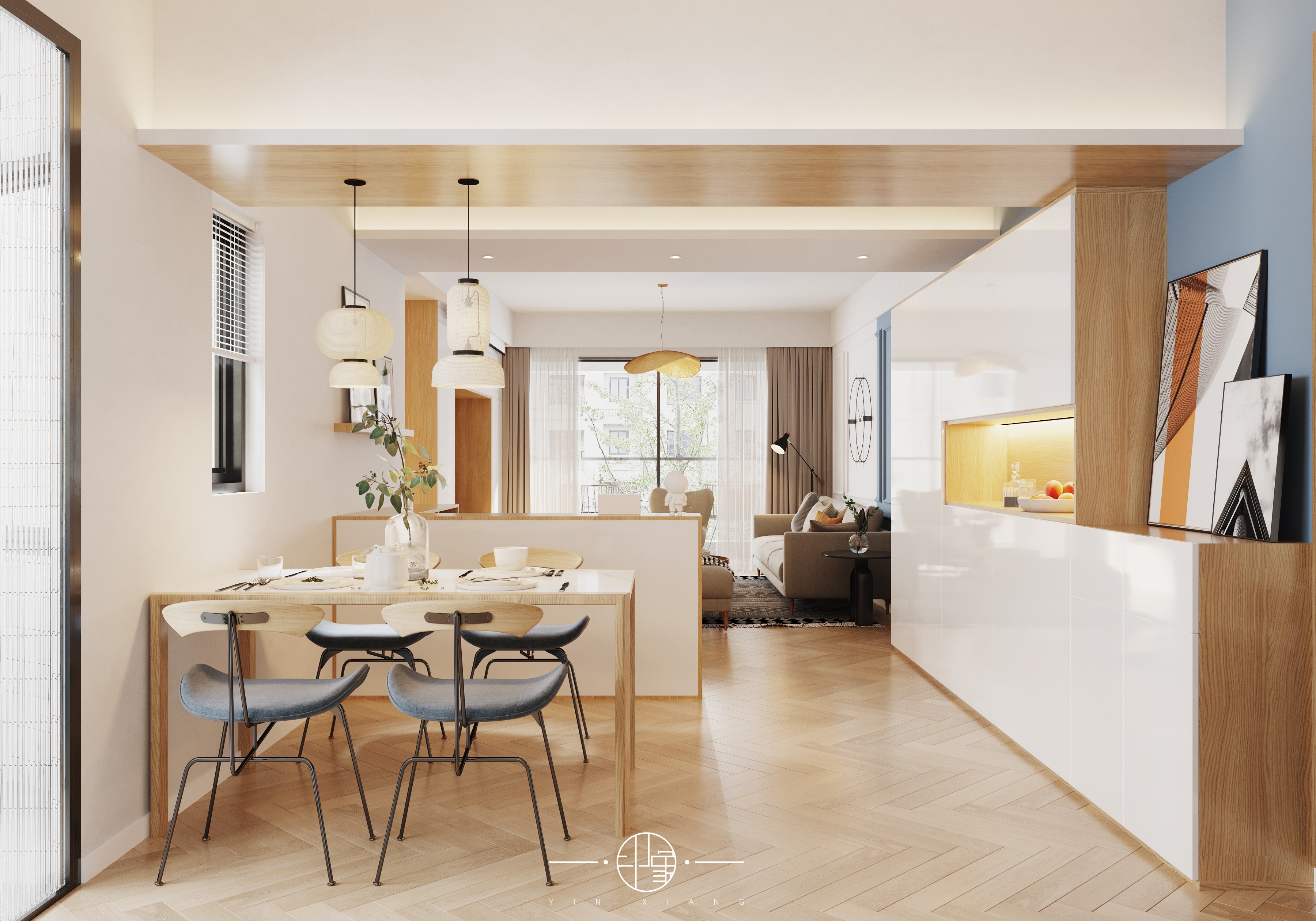 美式现代客餐厅卧室效果图|空间|室内设计|马丁15955165412 - 原创作品 - 站酷 (ZCOOL)