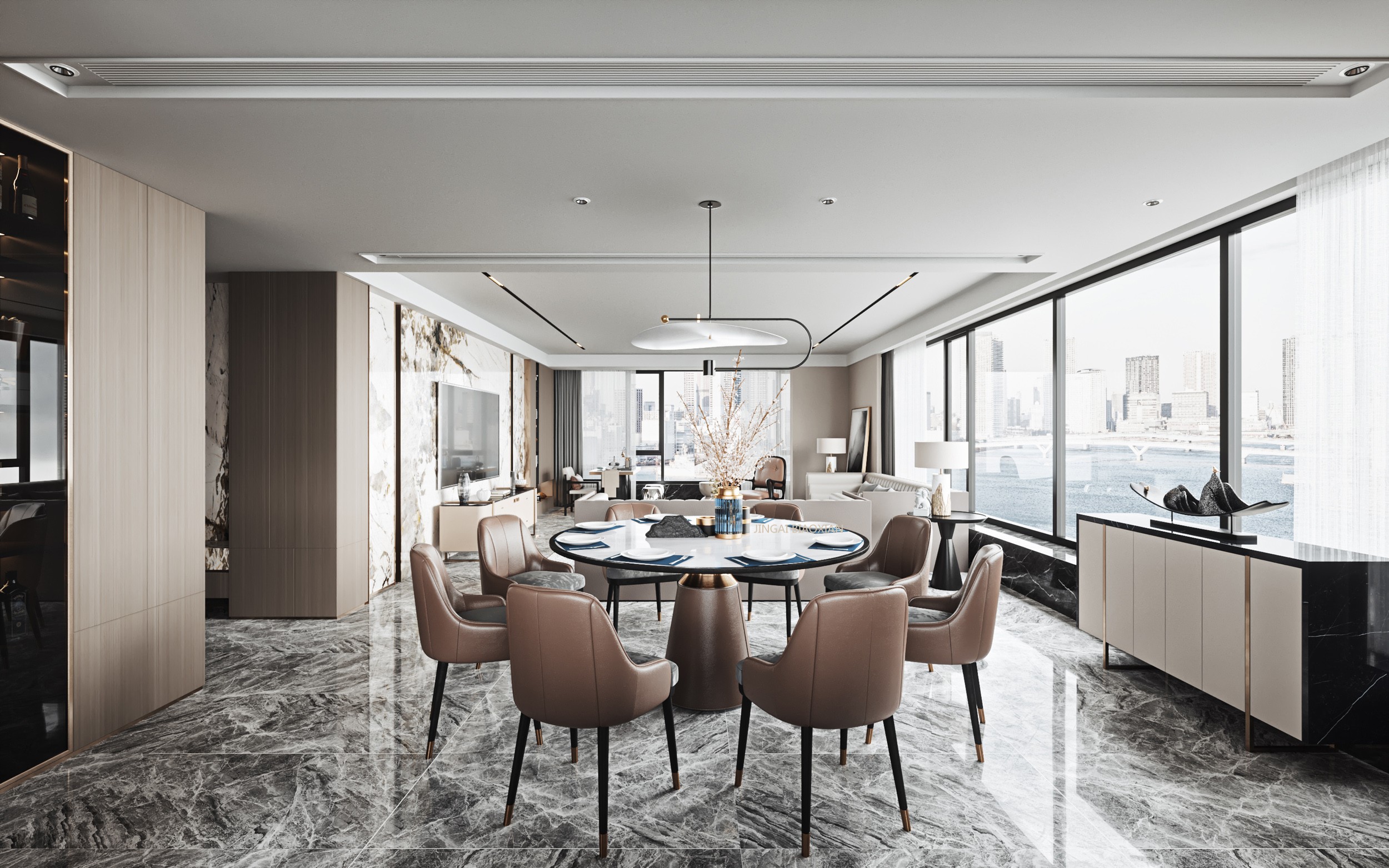 现代客餐厅 - 效果图交流区-建e室内设计网