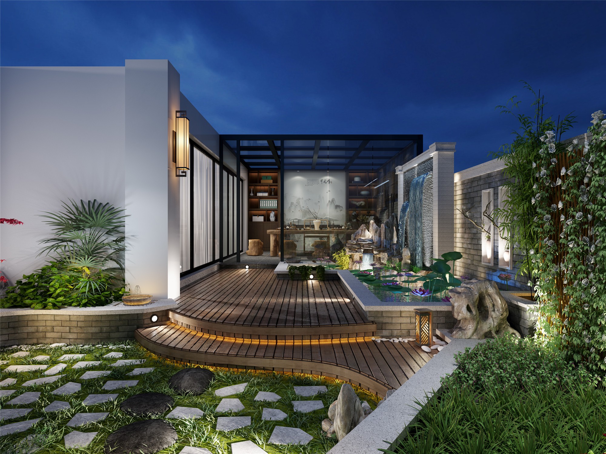 现代庭院景观 - 效果图交流区-建e室内设计网