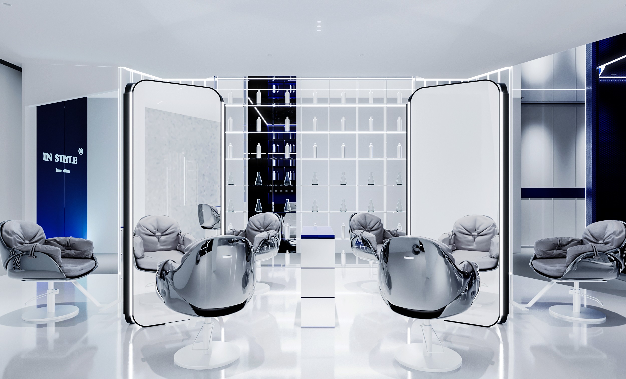 现代科技风理发店