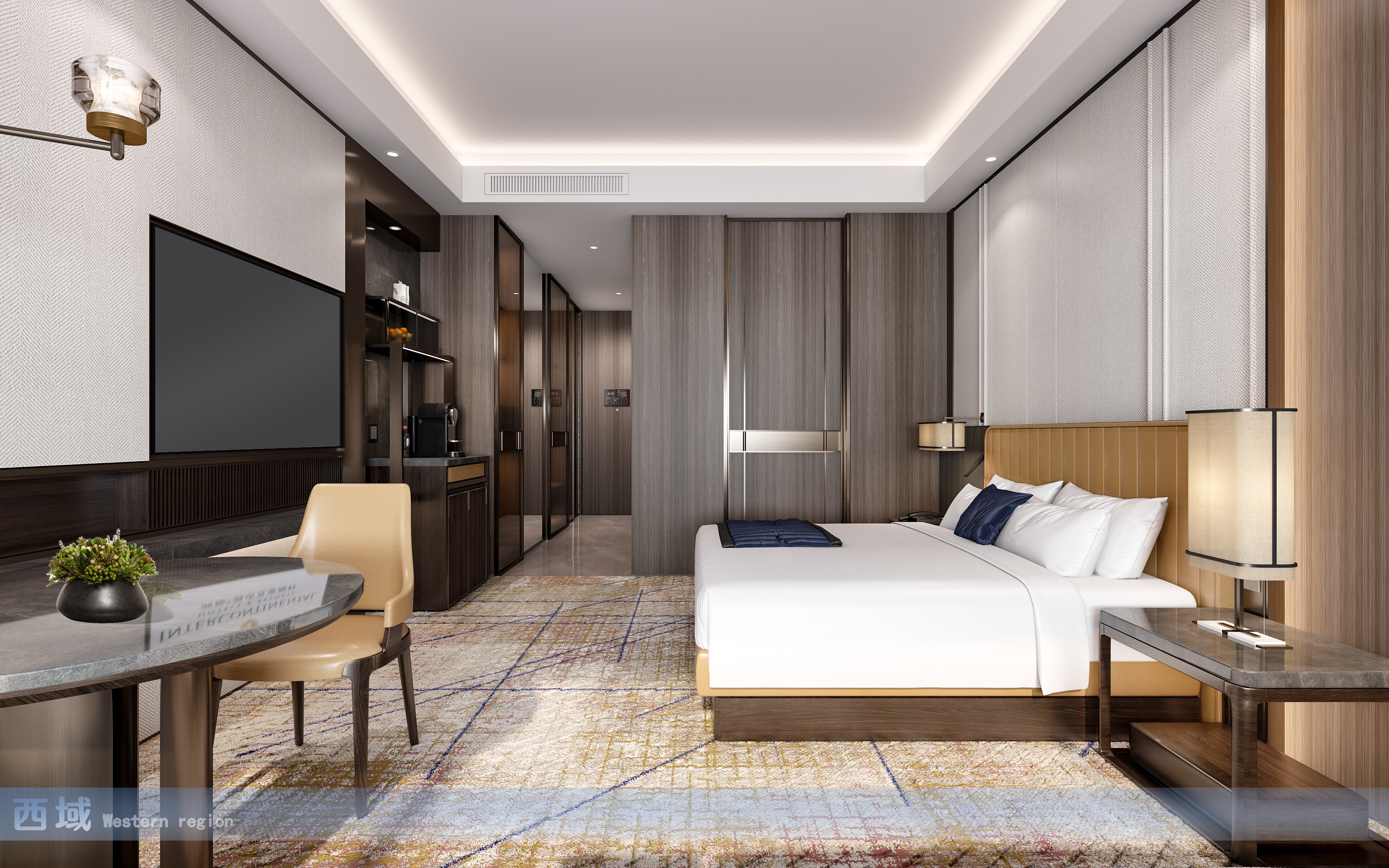 新中式酒店设计[ID: 107103477]_建e效果图
