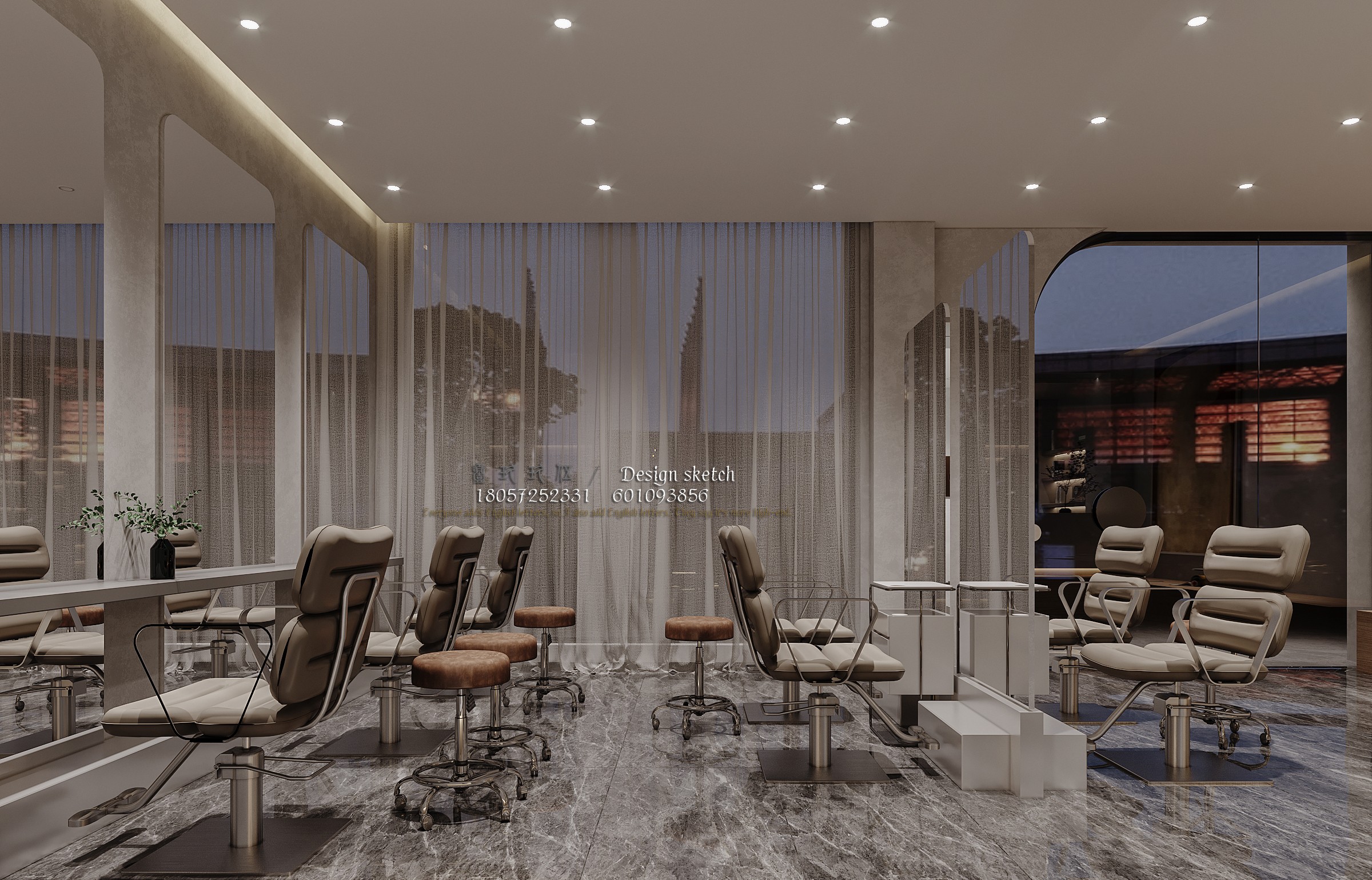 极简理发店 - 效果图交流区-建E室内设计网