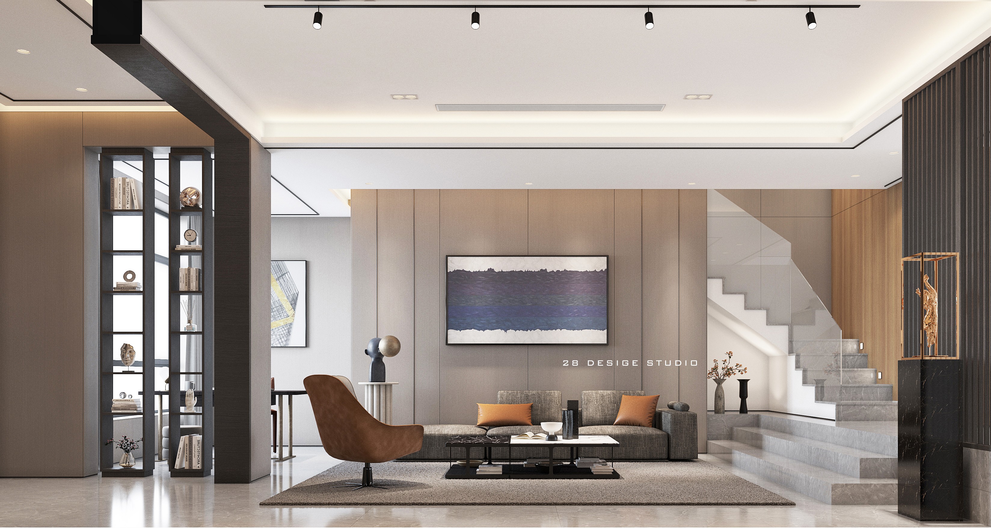 现代黑白灰轻奢风格 - 效果图交流区-建E室内设计网