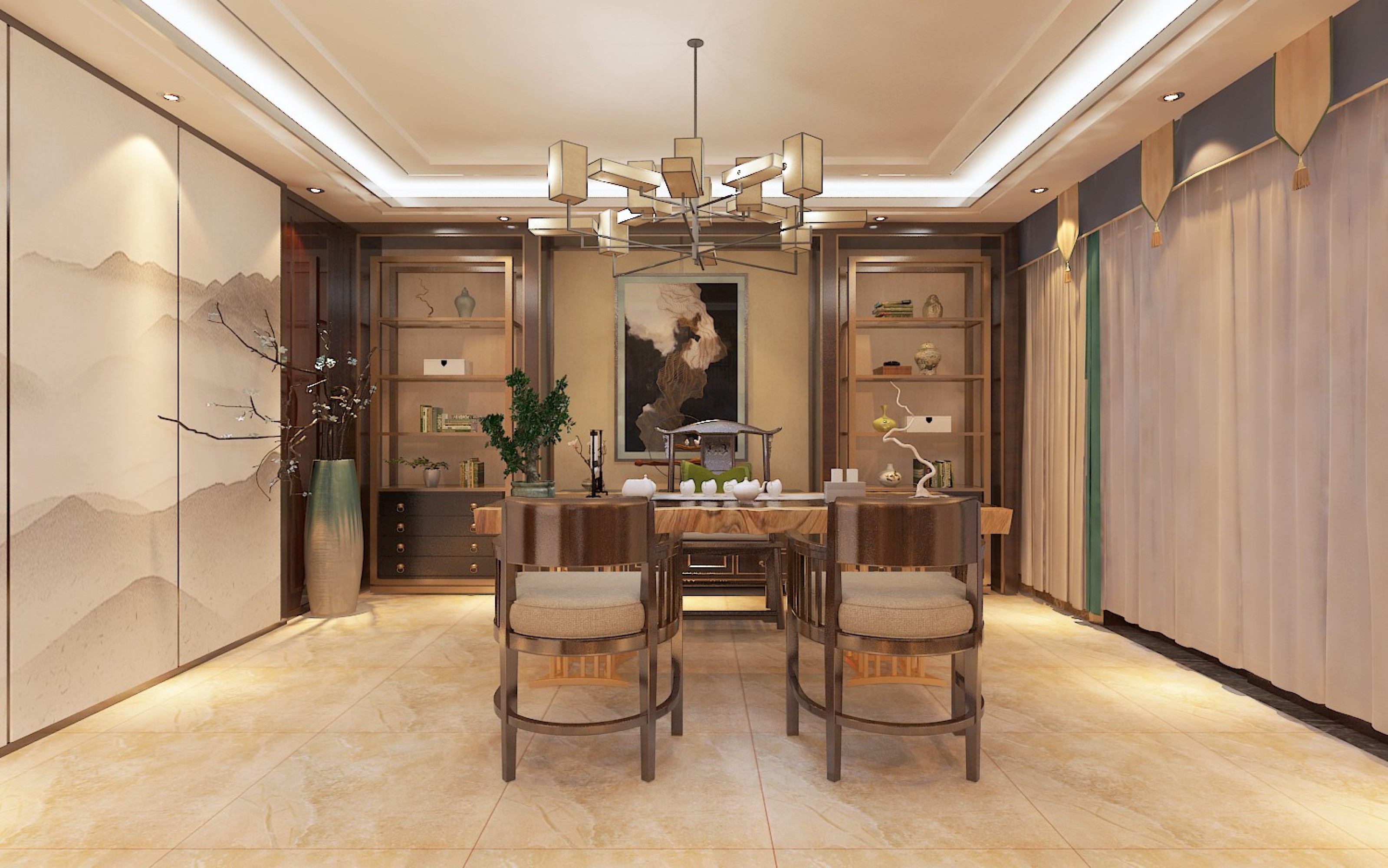 家装新中式[ID: 107824131]_建e效果图