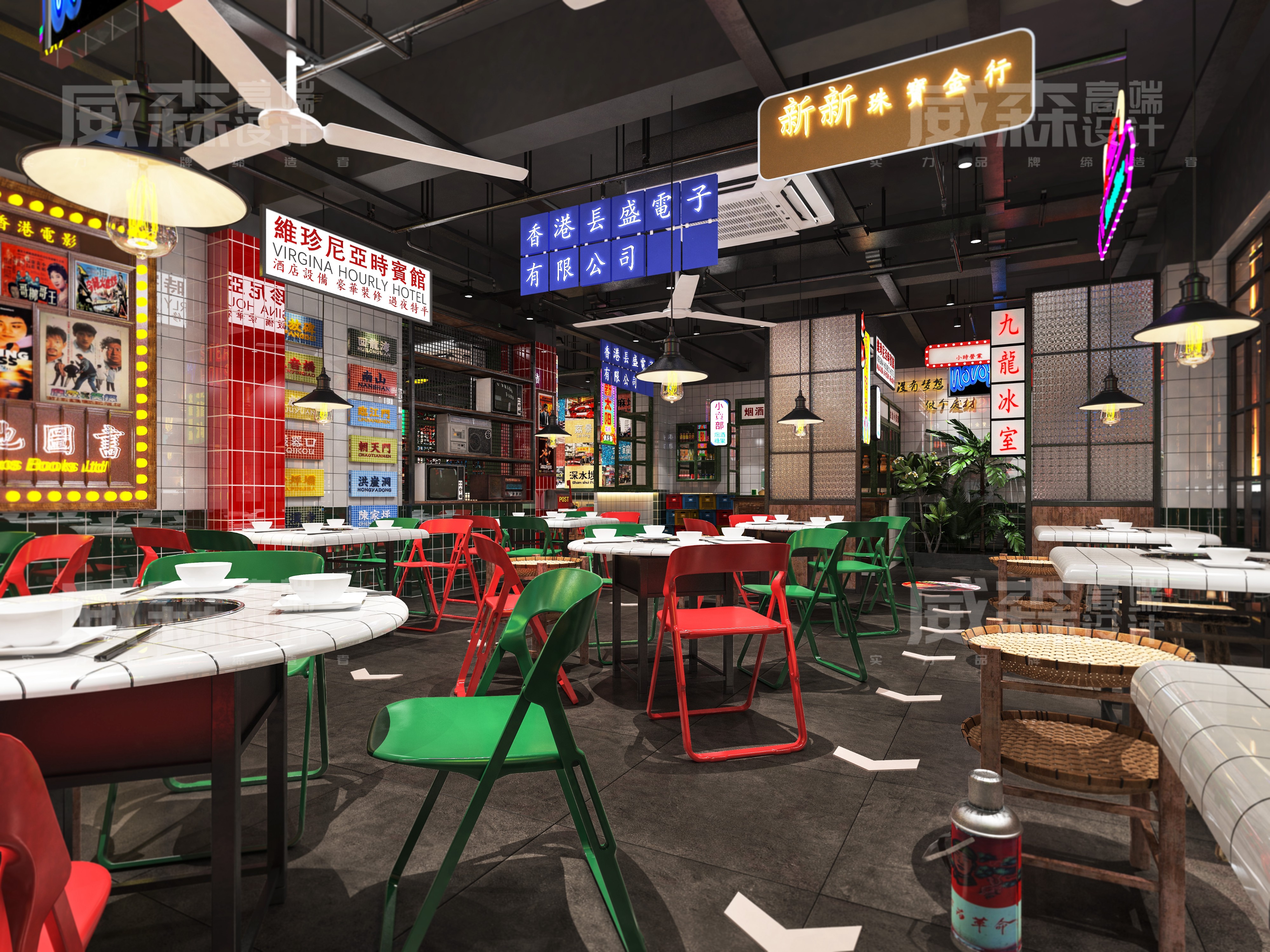 工装|颜值超高的港式怀旧风餐厅,饭可以不吃,照片一定要拍