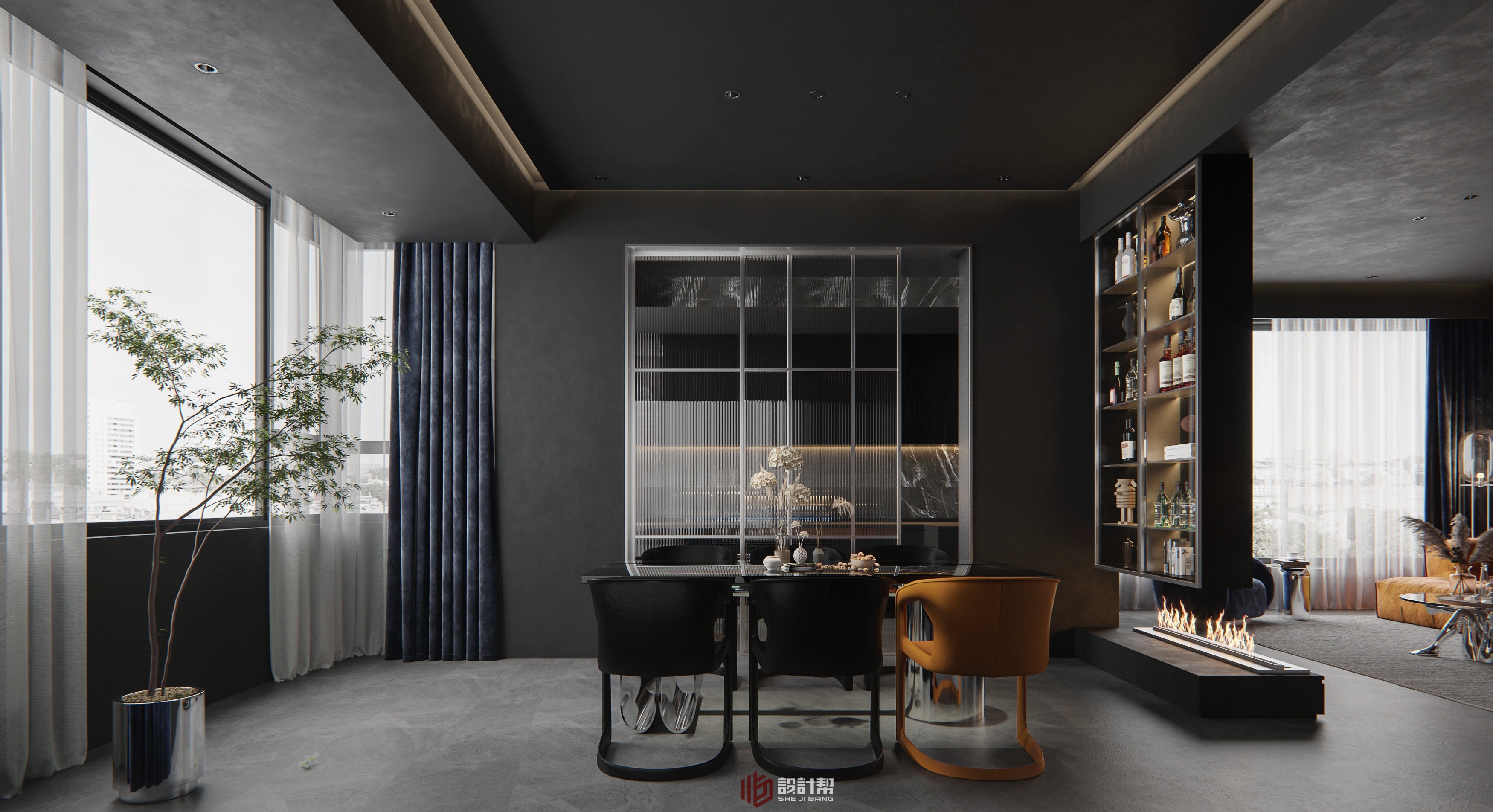 高级黑+大理石，质感满满的82平公寓 - 设计之家