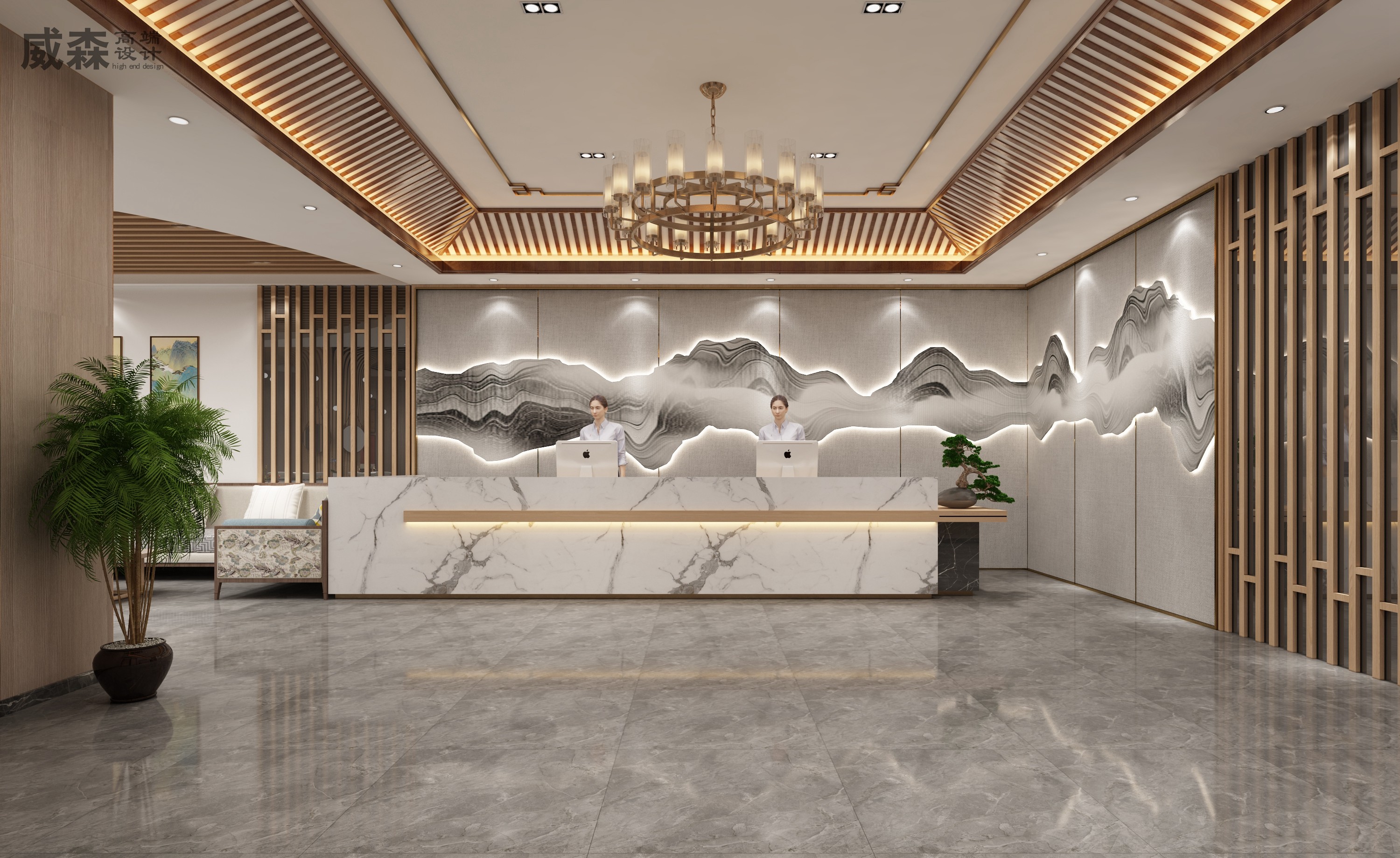 新中式酒店 - 效果图交流区-建E室内设计网