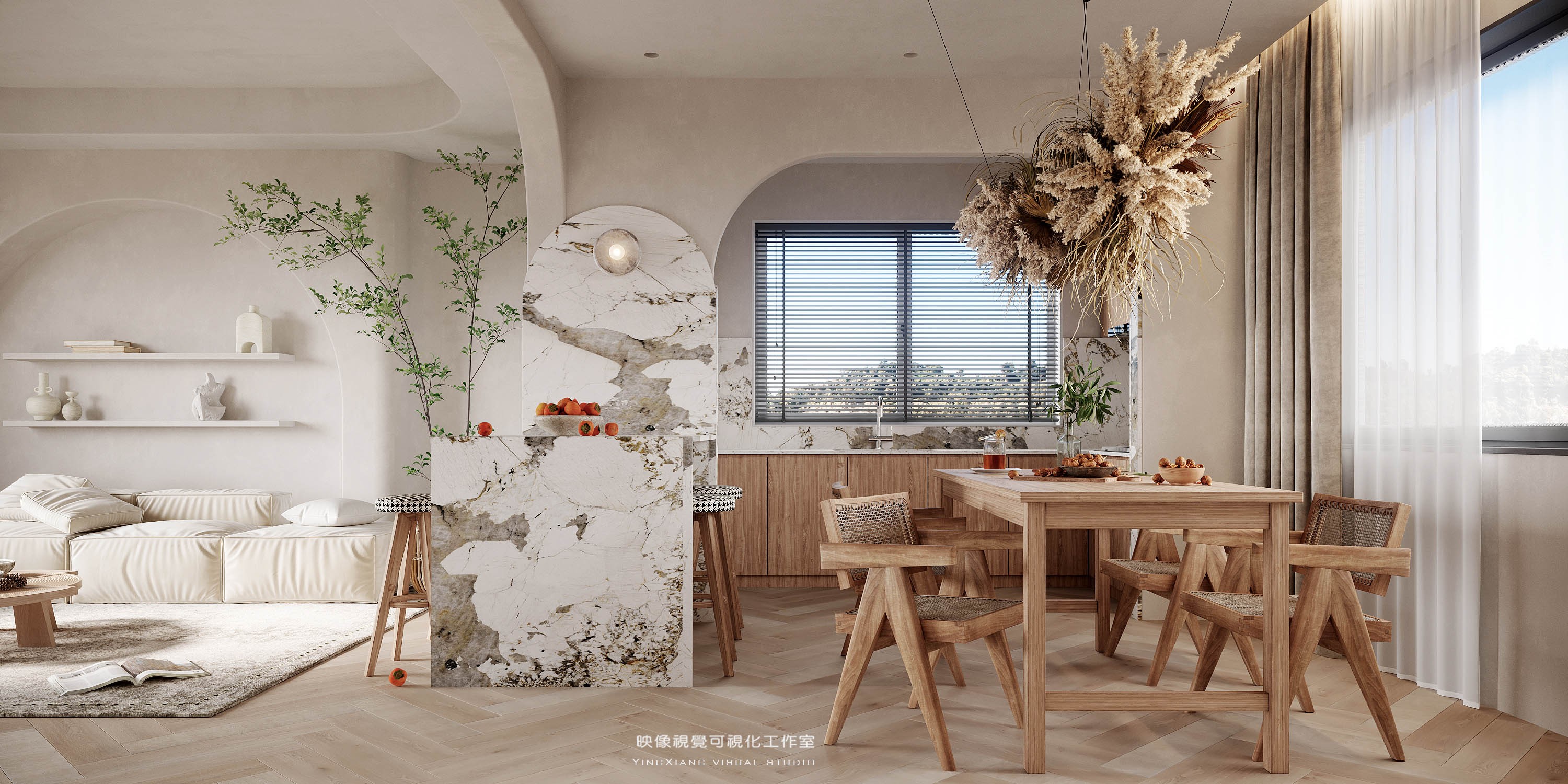 诧寂风格客餐厅 - 效果图交流区-建E室内设计网